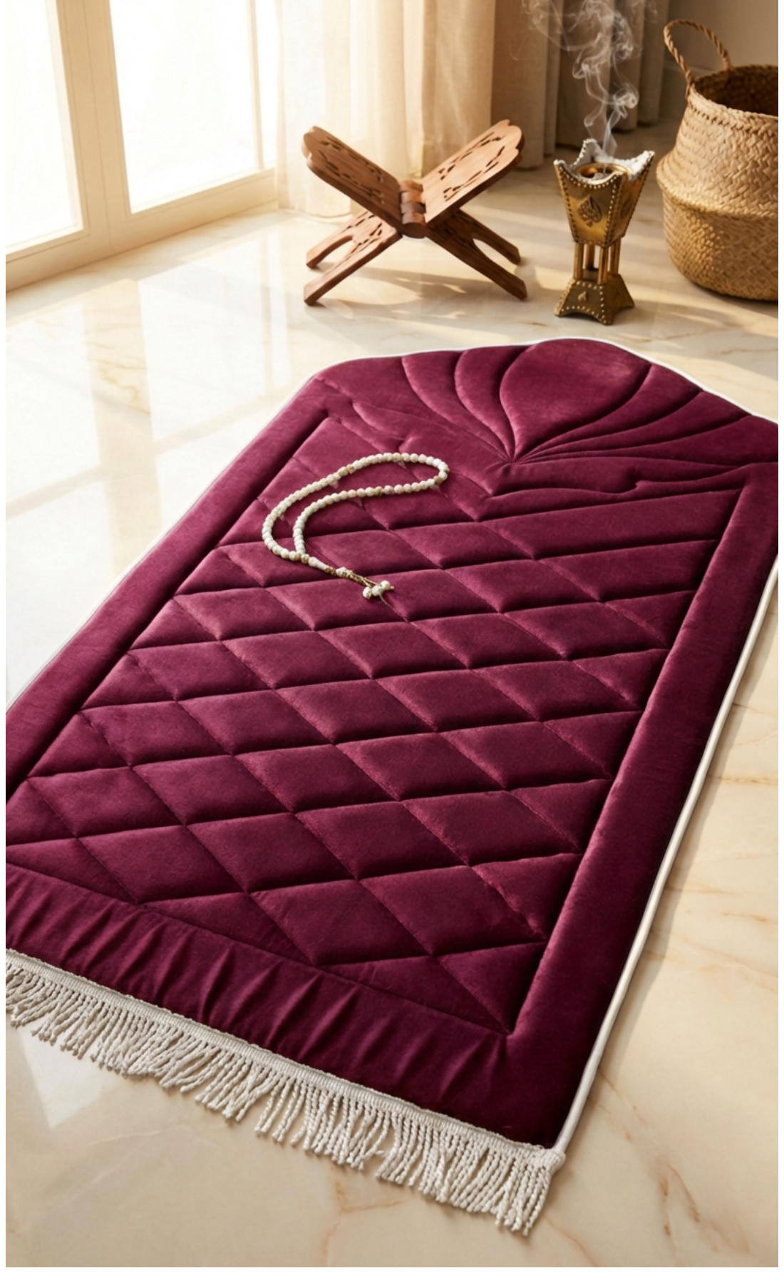 Diz Ağrıtmayan Konforlu Lüks Kapitoneli Hediyelik Çeyizlik Seccade