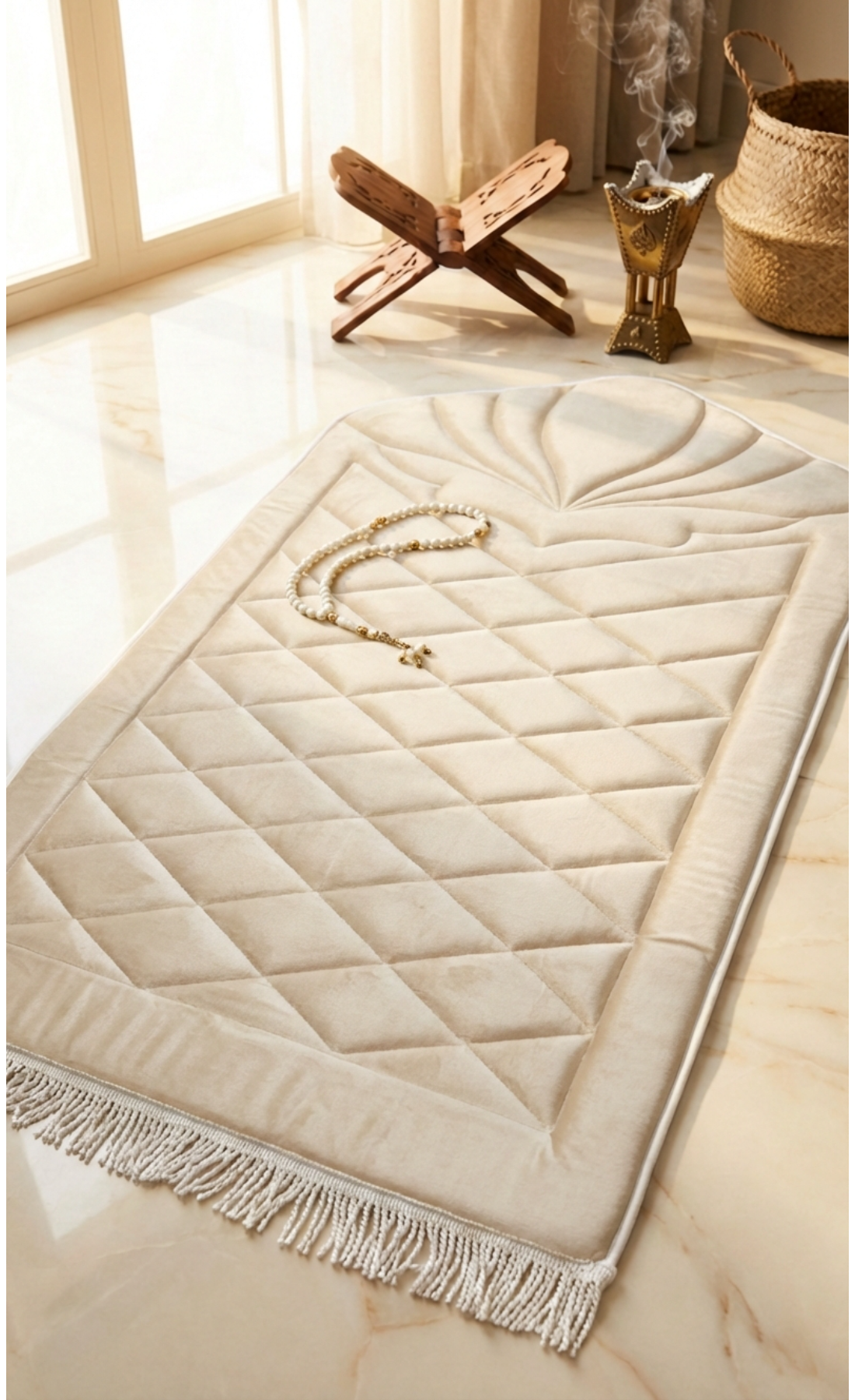 Diz Ağrıtmayan Konforlu Lüks Kapitoneli Hediyelik Çeyizlik Seccade