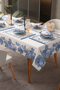 Azure Blue, Yemek Masası, Mutfak Masası Takımı, Masa Örtüsü,Runner,6 Amerikan Servis, 6 Kumaş Peçete