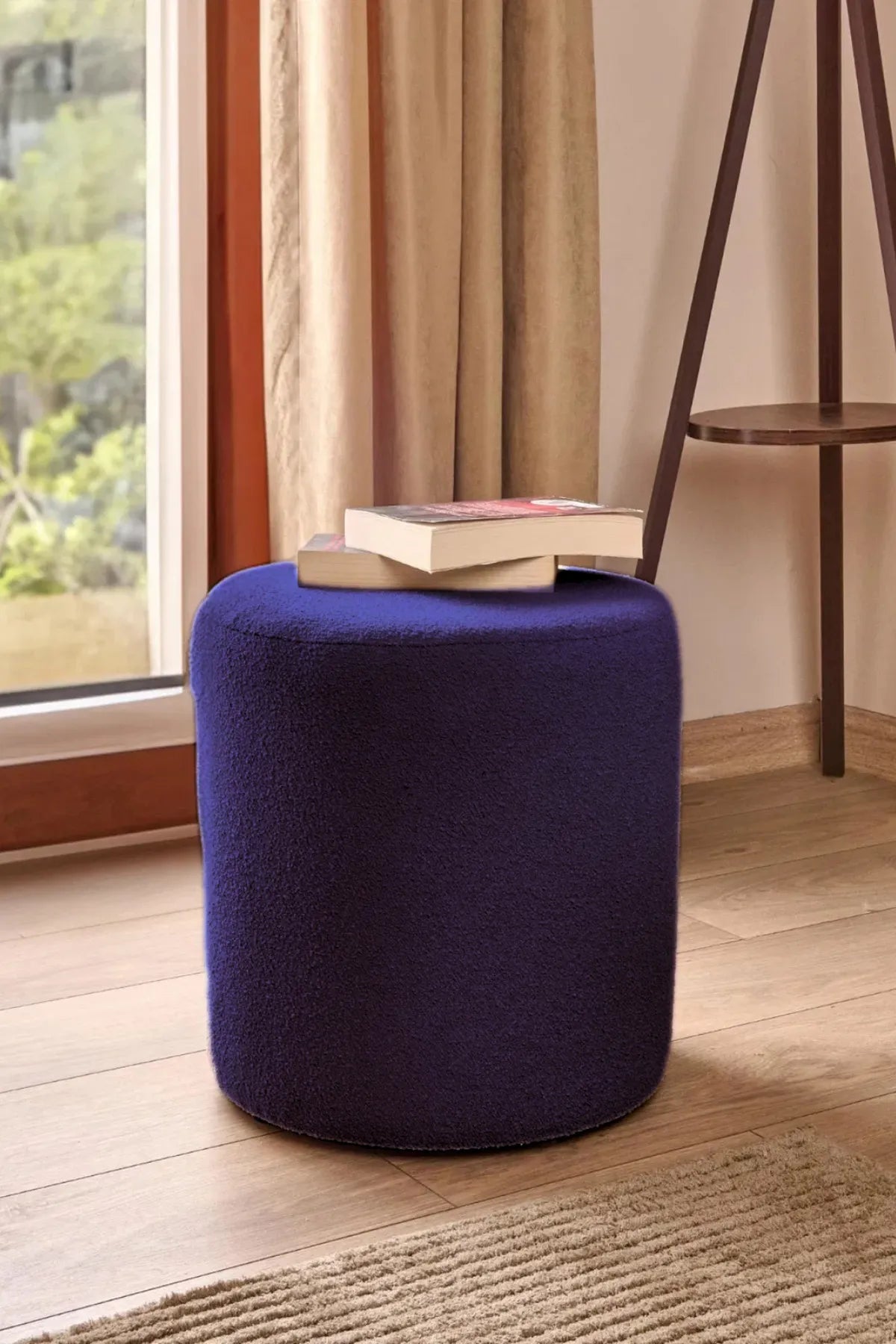 BEJ PELUŞ SANDIKLI LARGE ÇOK AMAÇLI PUF KOLTUK MAKYAJ PUFU BENCH PUF TABURE