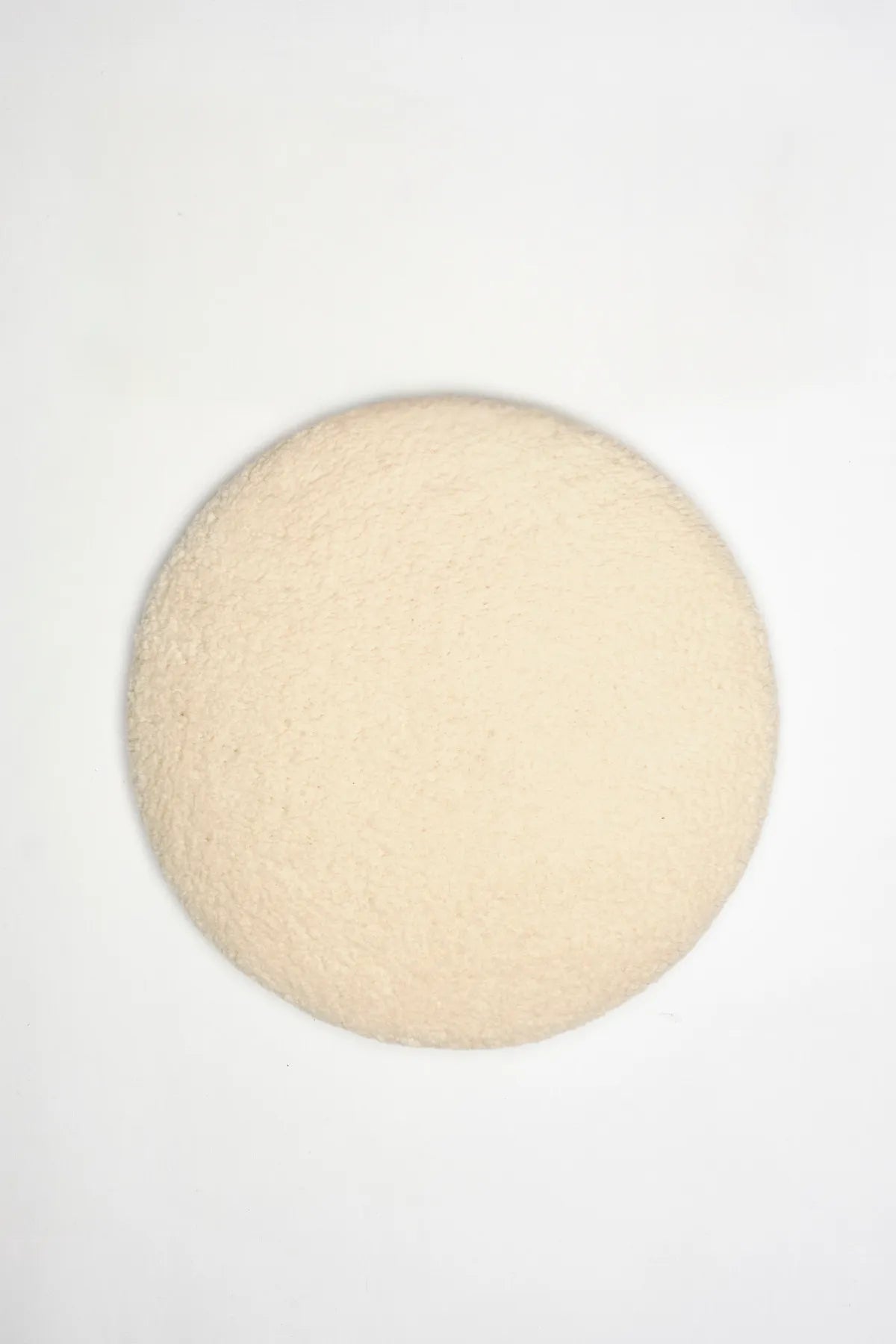 Silindir Puf Tabure Kuzu Kumaş Bej Makyaj Pufu Puf Sandalye Ayak Uzatma Pufu