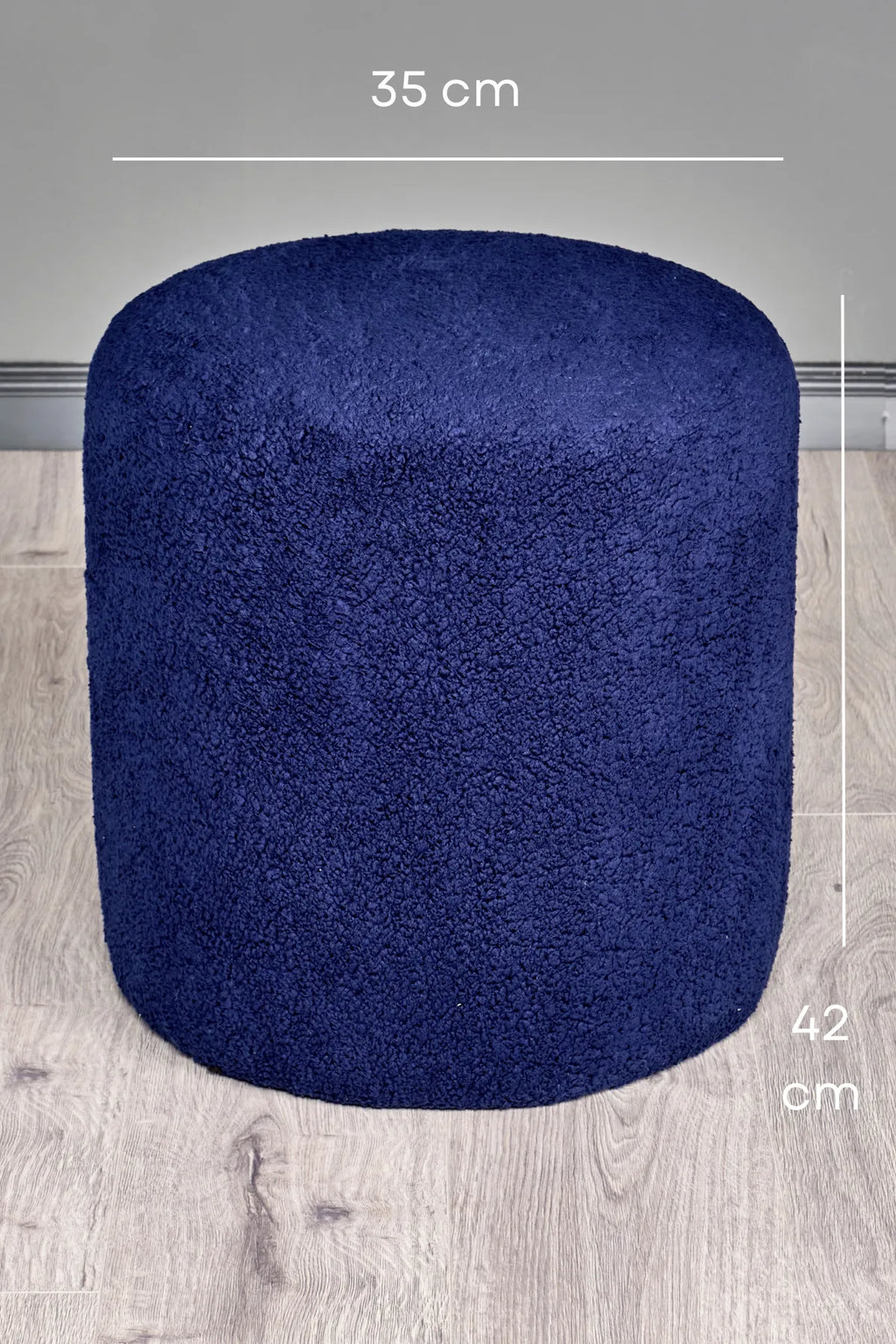 Silindir Puf Tabure Kuzu Kumaş Bej Makyaj Pufu Puf Sandalye Ayak Uzatma Pufu