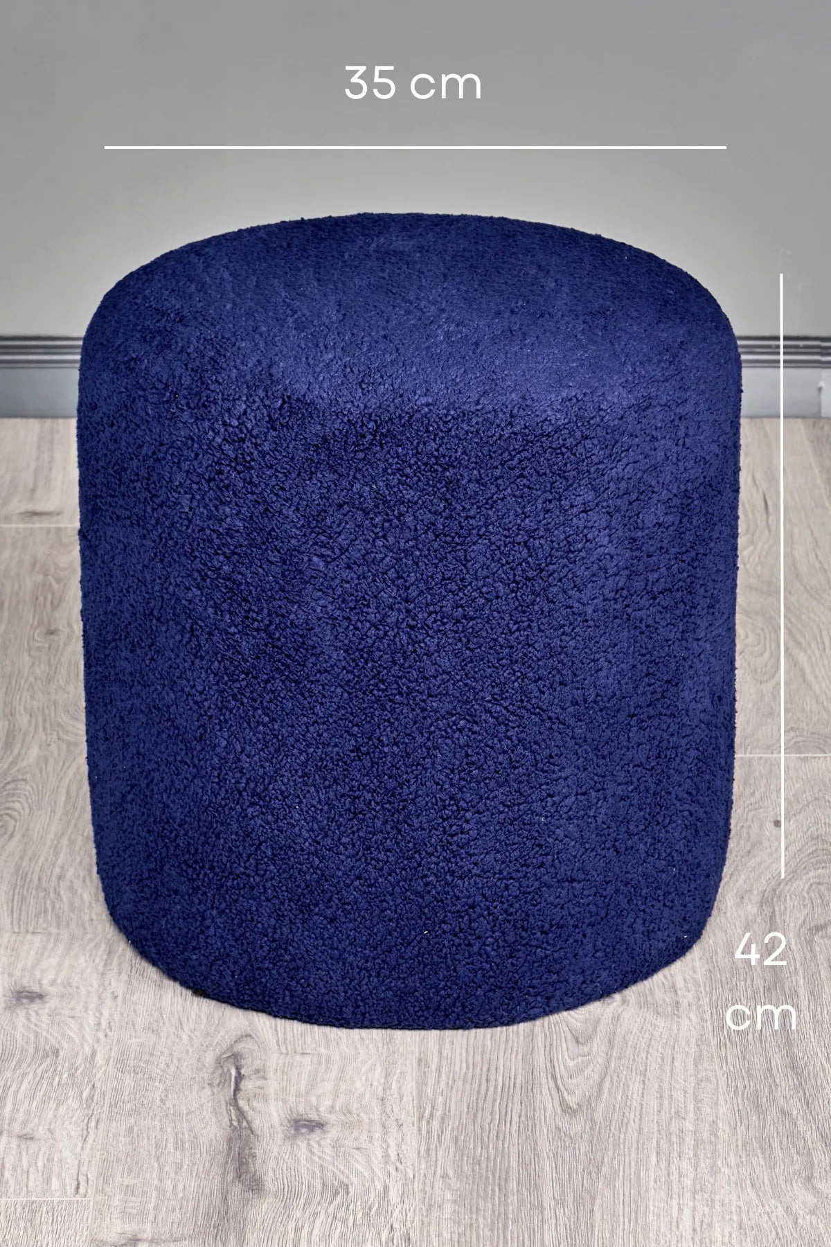 Silindir Puf Tabure Kuzu Kumaş Bej Makyaj Pufu Puf Sandalye Ayak Uzatma Pufu