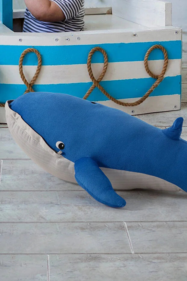 Mavi Balina Oyuncak 60 cm Yumuşak Peluş Blahaj Uyku ve Oyun Arkadaşı Bebek Çocuk