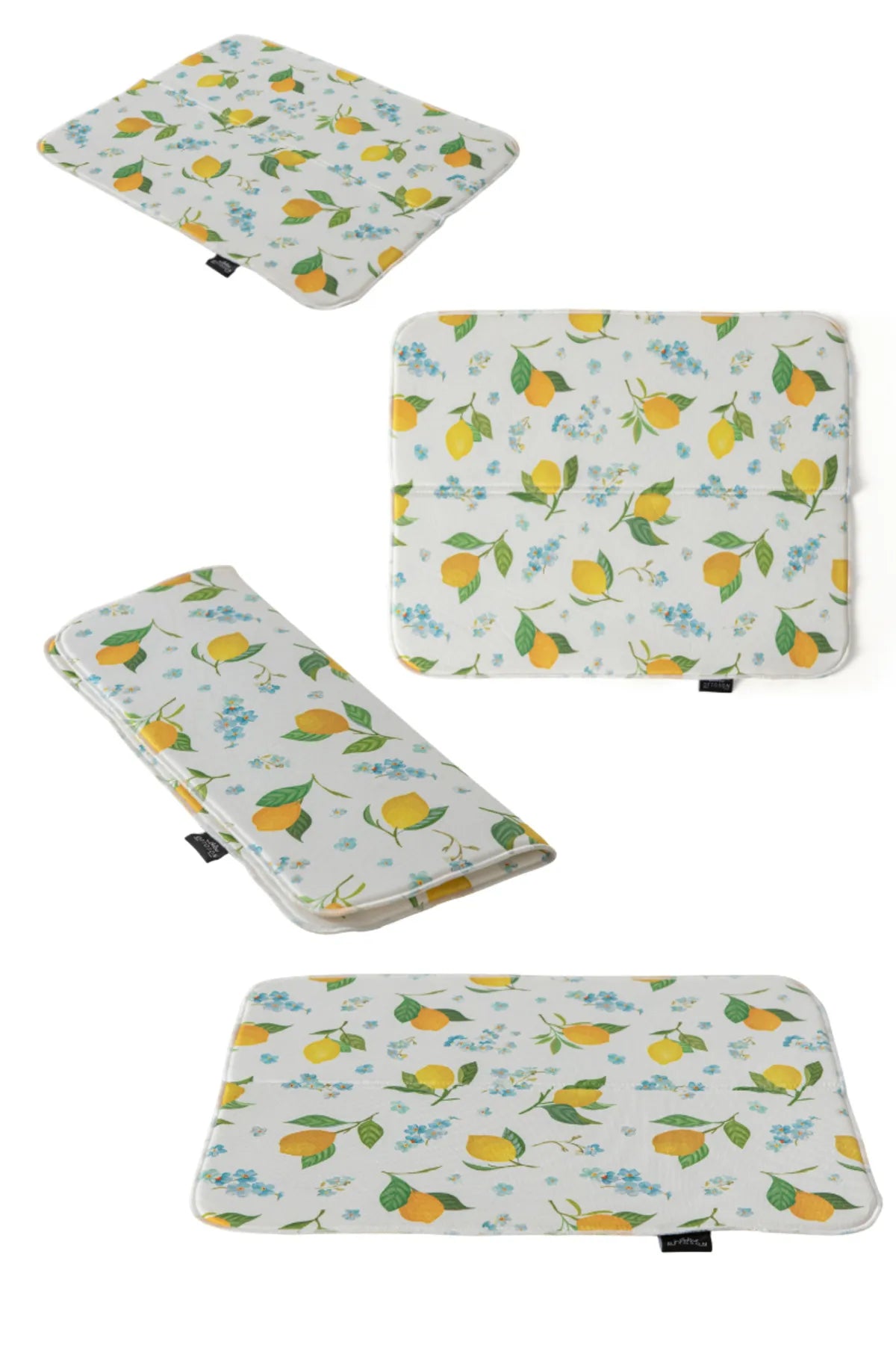 Bulaşık Kurutma Örtüsü, Bulaşıklık, Tezgah Üstü Bulaşık Matı, Süper Emici Mutfak Matı, Limon Desenli