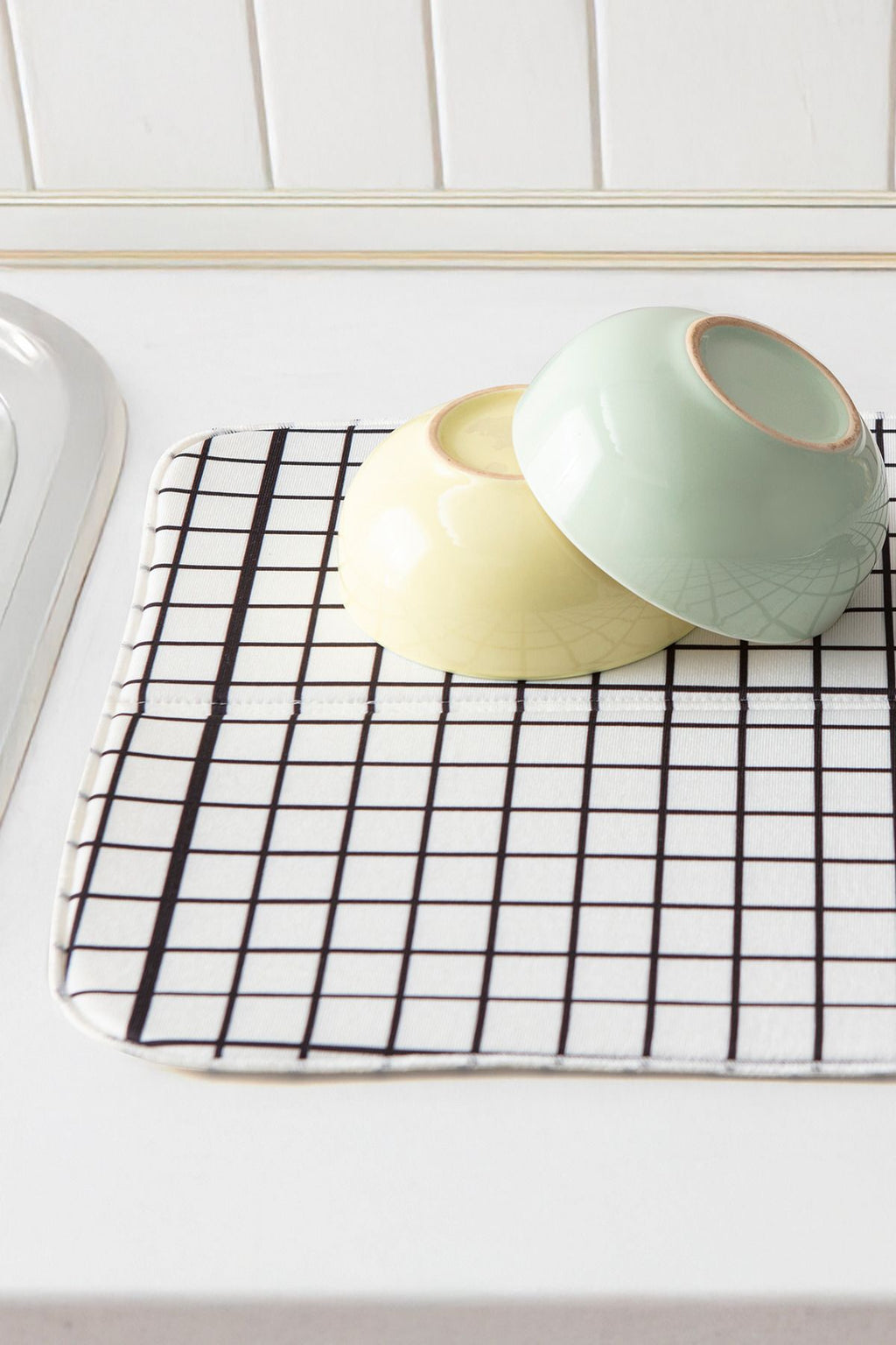 Bulaşık Kurutma Örtüsü, Bulaşıklık, Tezgah Üstü Bulaşık Matı, Süper Emici Mutfak Matı,siyah, beyaz