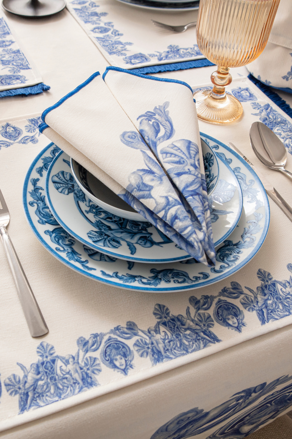 Azure Blue, Premium Seri Sunum Peçetesi 6'lı , Duck Keten Kumaş 40x40cm