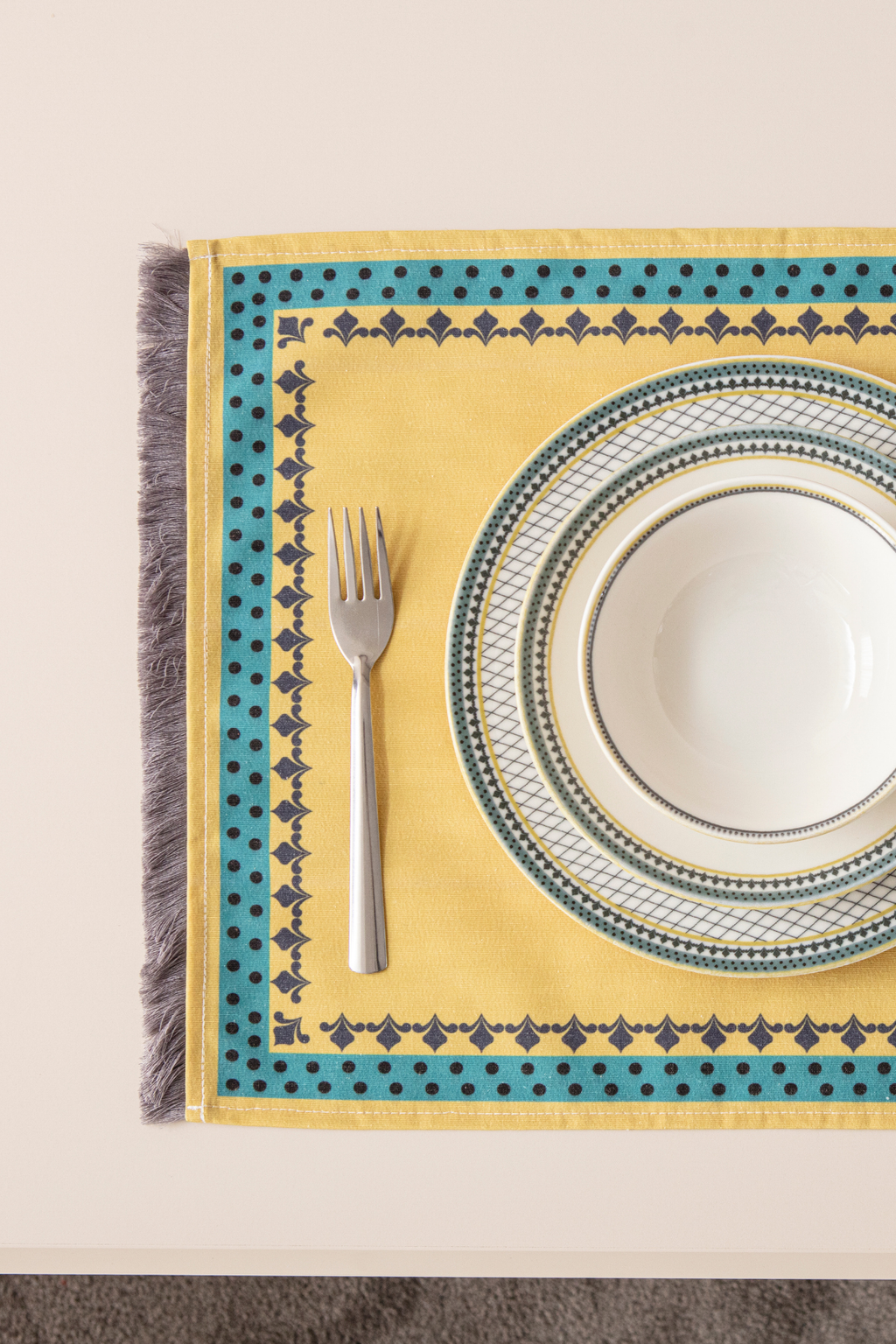 Safran Luxe, 6'lı Duck Keten Amerikan Servis, Supla, Kaymaz 40x50cm