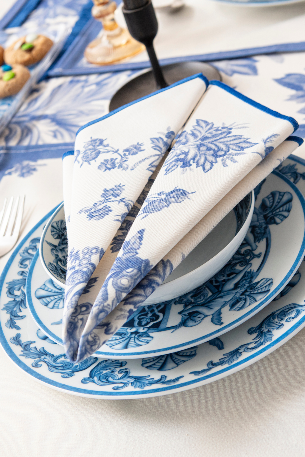 Elysian Blue, 6'lı Premium Seri Mutfak Sunum Peçetesi, Duck Keten Kumaş 40x40cm