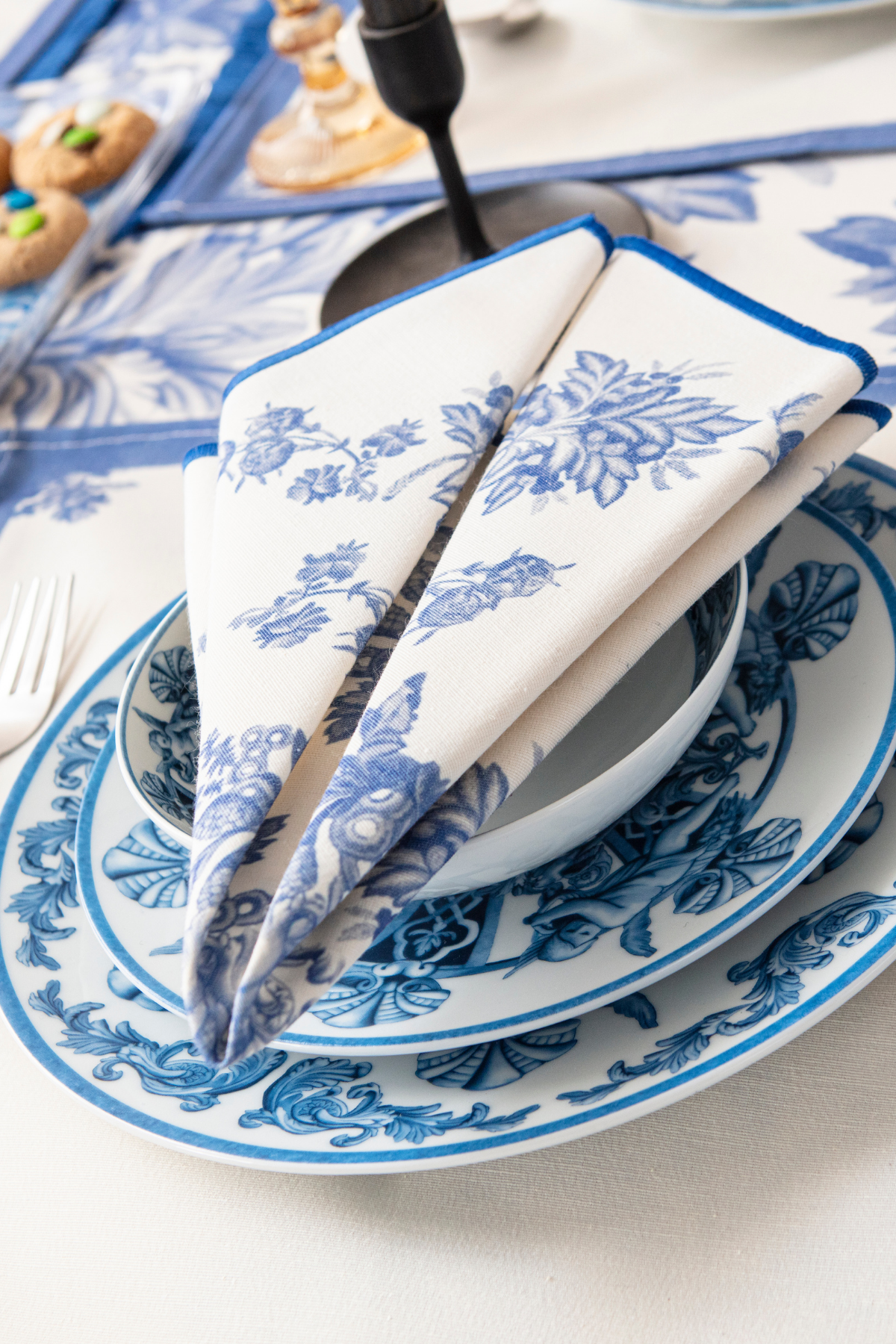 Elysian Blue, 6'lı Premium Seri Mutfak Sunum Peçetesi, Duck Keten Kumaş 40x40cm