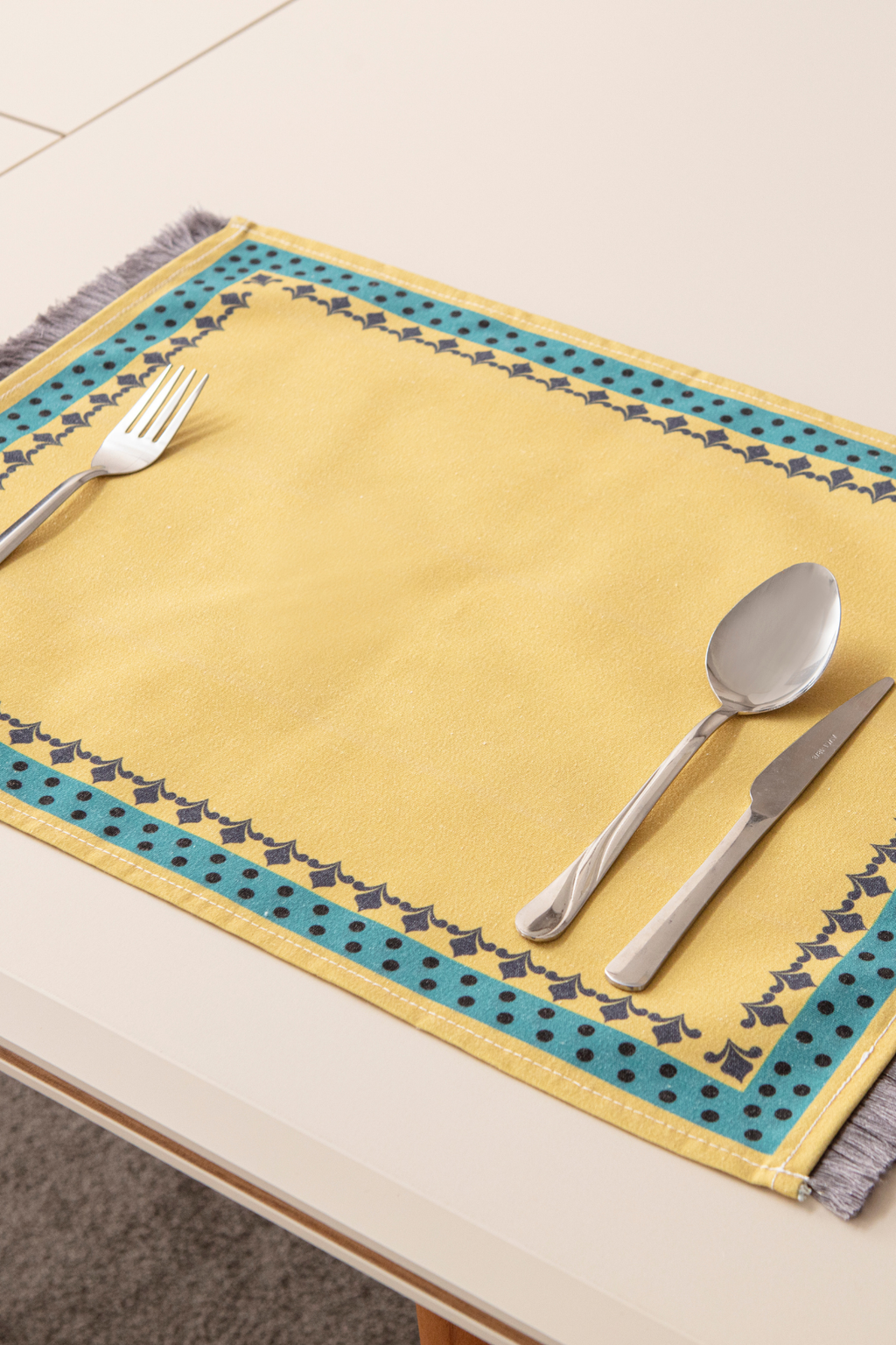 Safran Luxe, 6'lı Duck Keten Amerikan Servis, Supla, Kaymaz 40x50cm