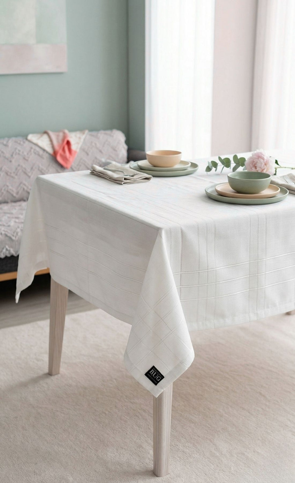 Leke Tutmaz Dertsiz Su Geçirmez Keten Colber Masa Örtüsü 160x220