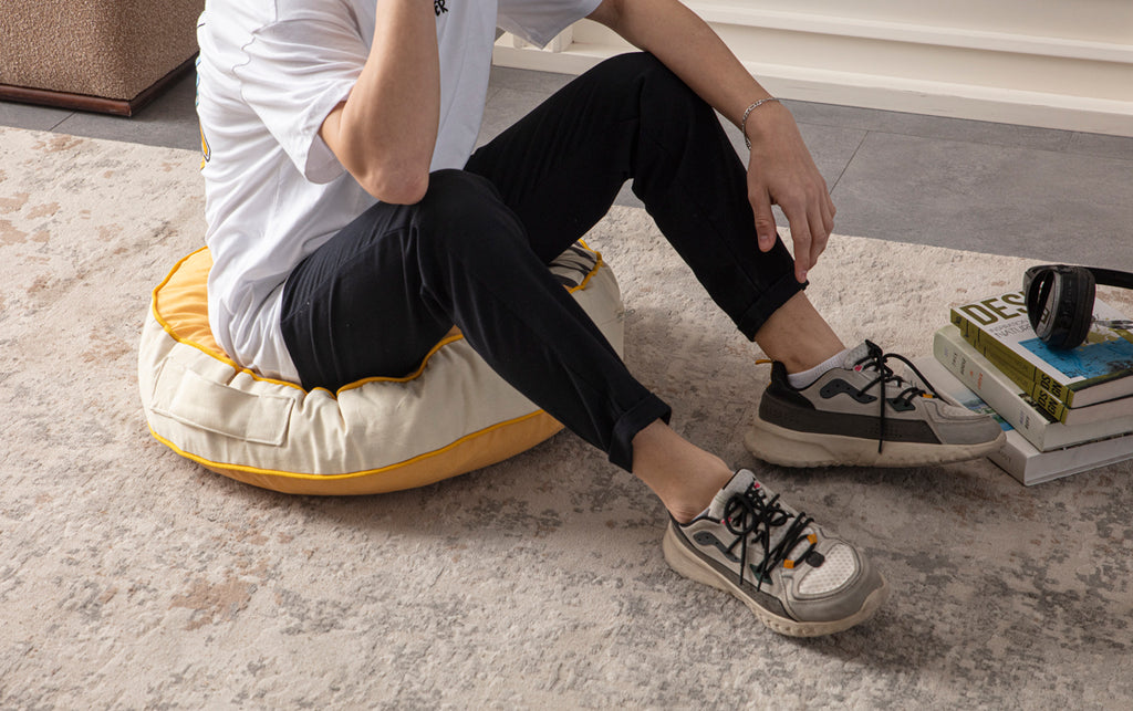 Yuvarlak Dekoratif Bahçe Minderi, Taşınabilir Balkon Pufu, 60x60cm, Kedi Minderi, Kedi Evi