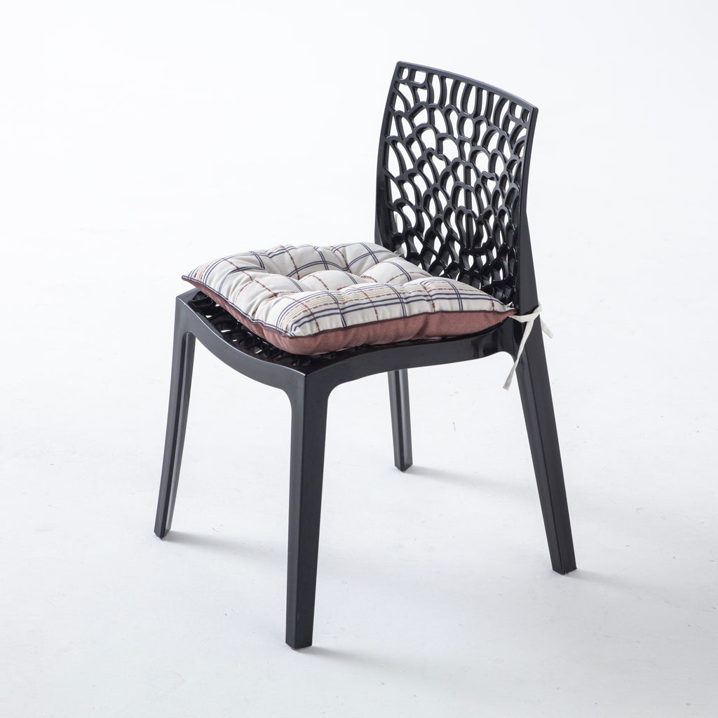 Dekoratif Rahat Sandalye Minderi, Ekoseli Desenli