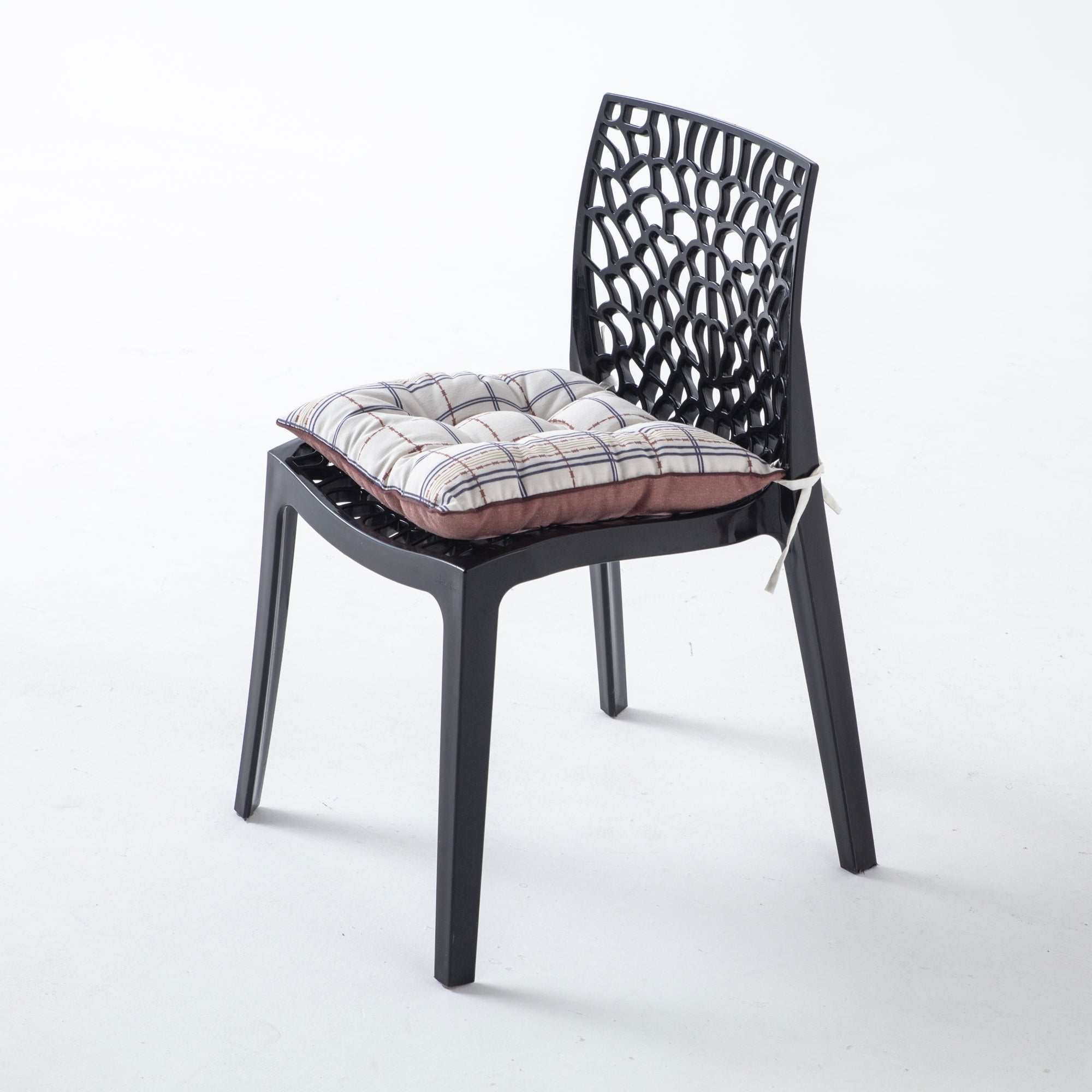 Dekoratif Rahat Sandalye Minderi, Ekoseli Desenli