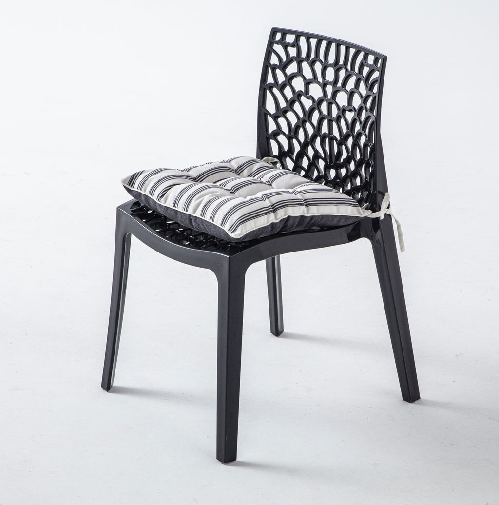 Dekoratif Rahat Sandalye Minderi, Gri Çizgili