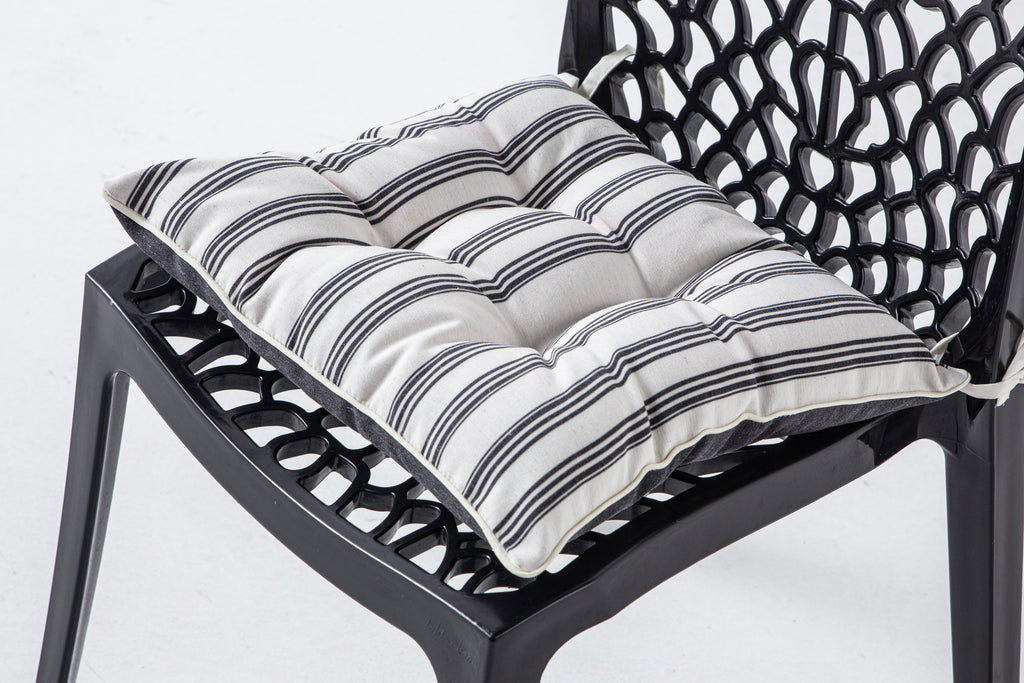 Dekoratif Rahat Sandalye Minderi, Gri Çizgili