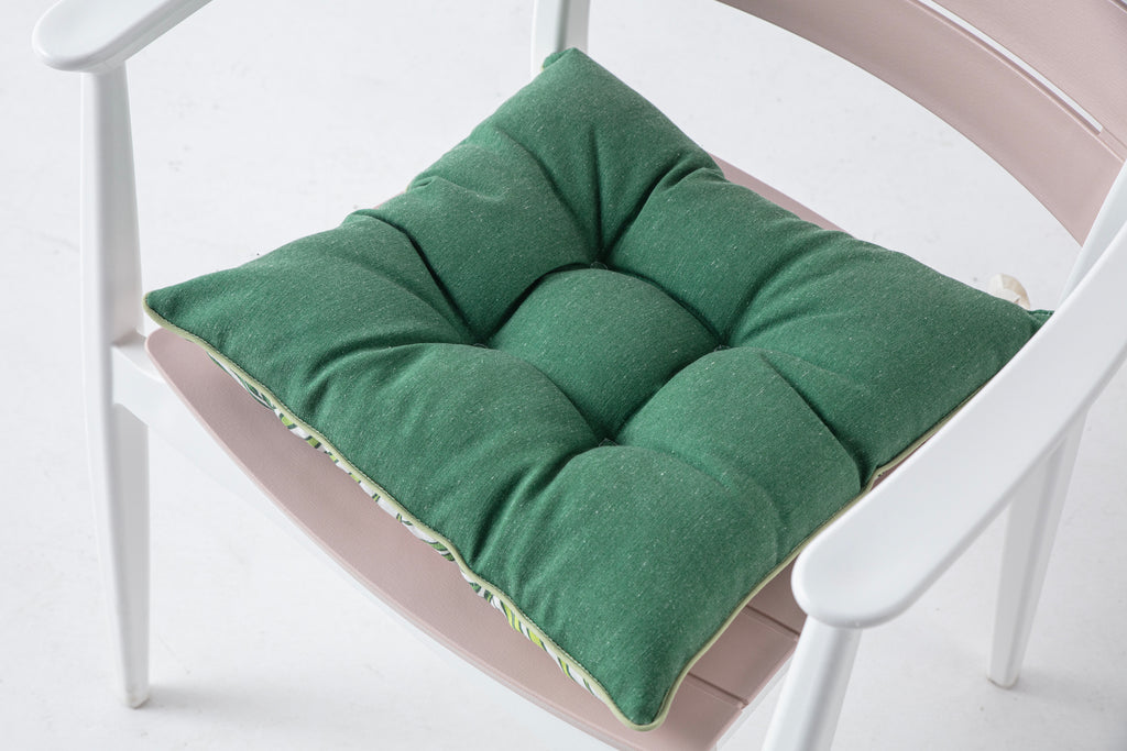 Dekoratif Rahat Sandalye Minderi, Yeşil Palmiye Desenli