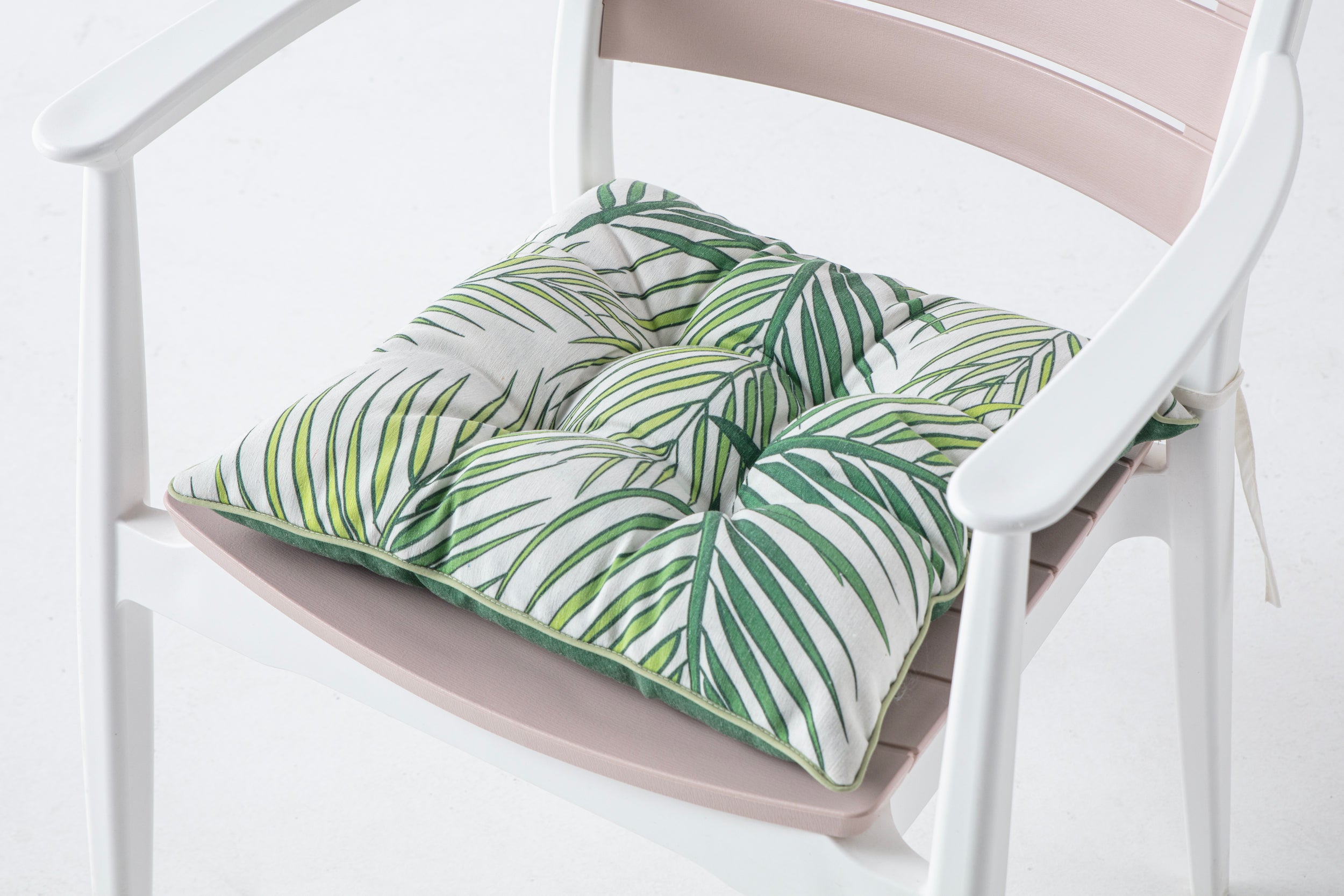 Dekoratif Rahat Sandalye Minderi, Yeşil Palmiye Desenli