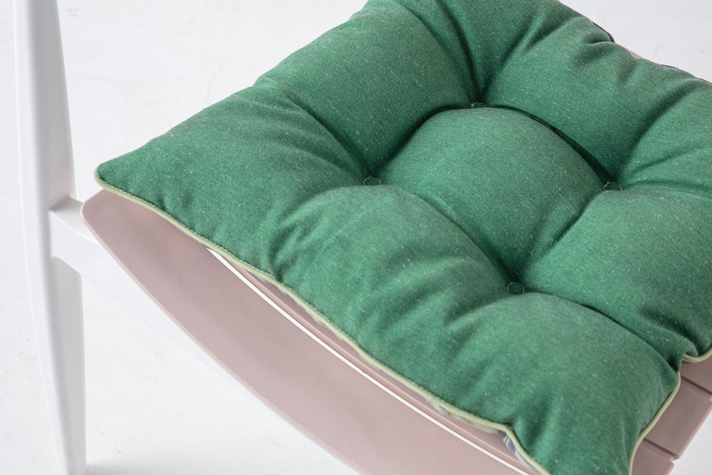 Dekoratif Rahat Sandalye Minderi, Yeşil Ekoseli