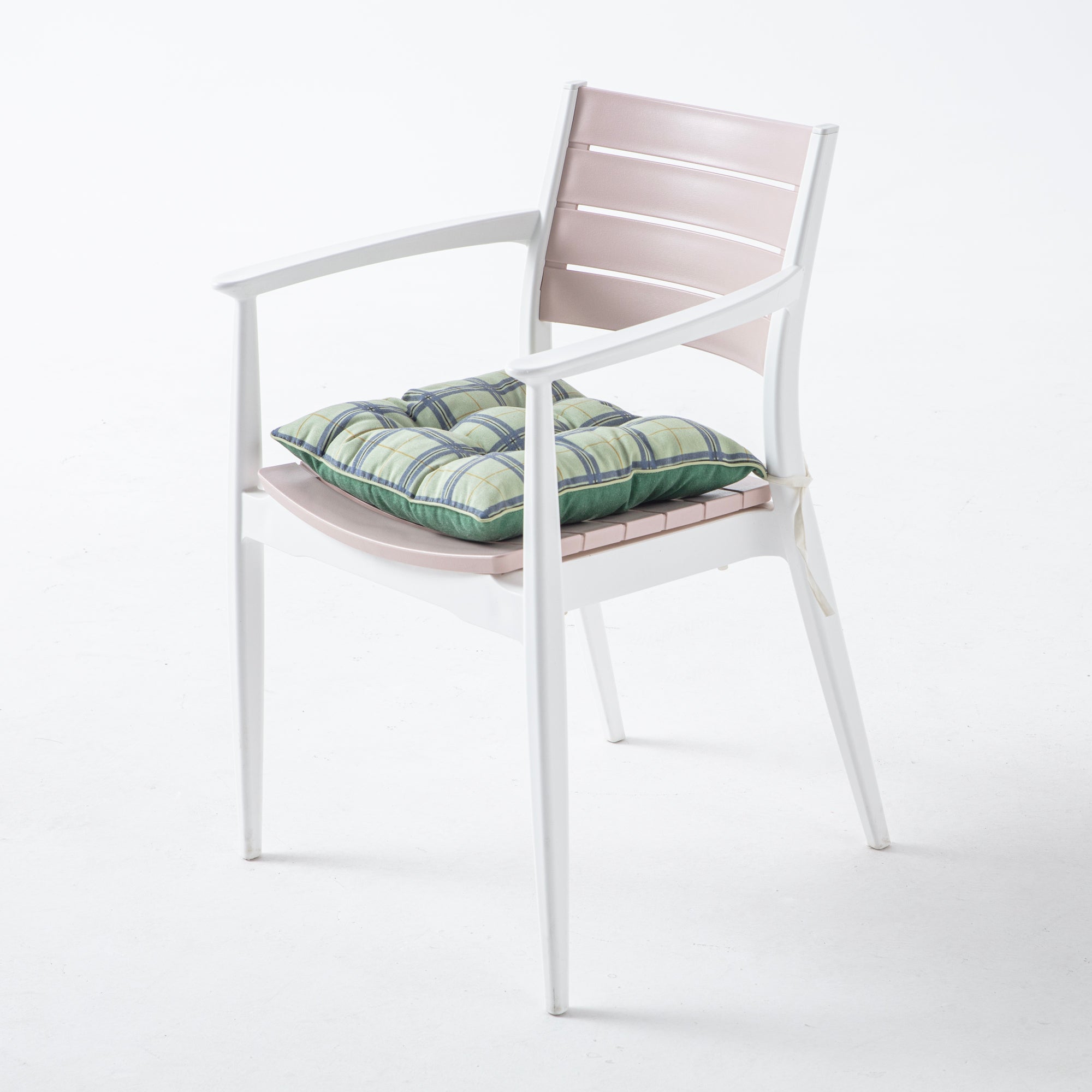 Dekoratif Rahat Sandalye Minderi, Yeşil Ekoseli