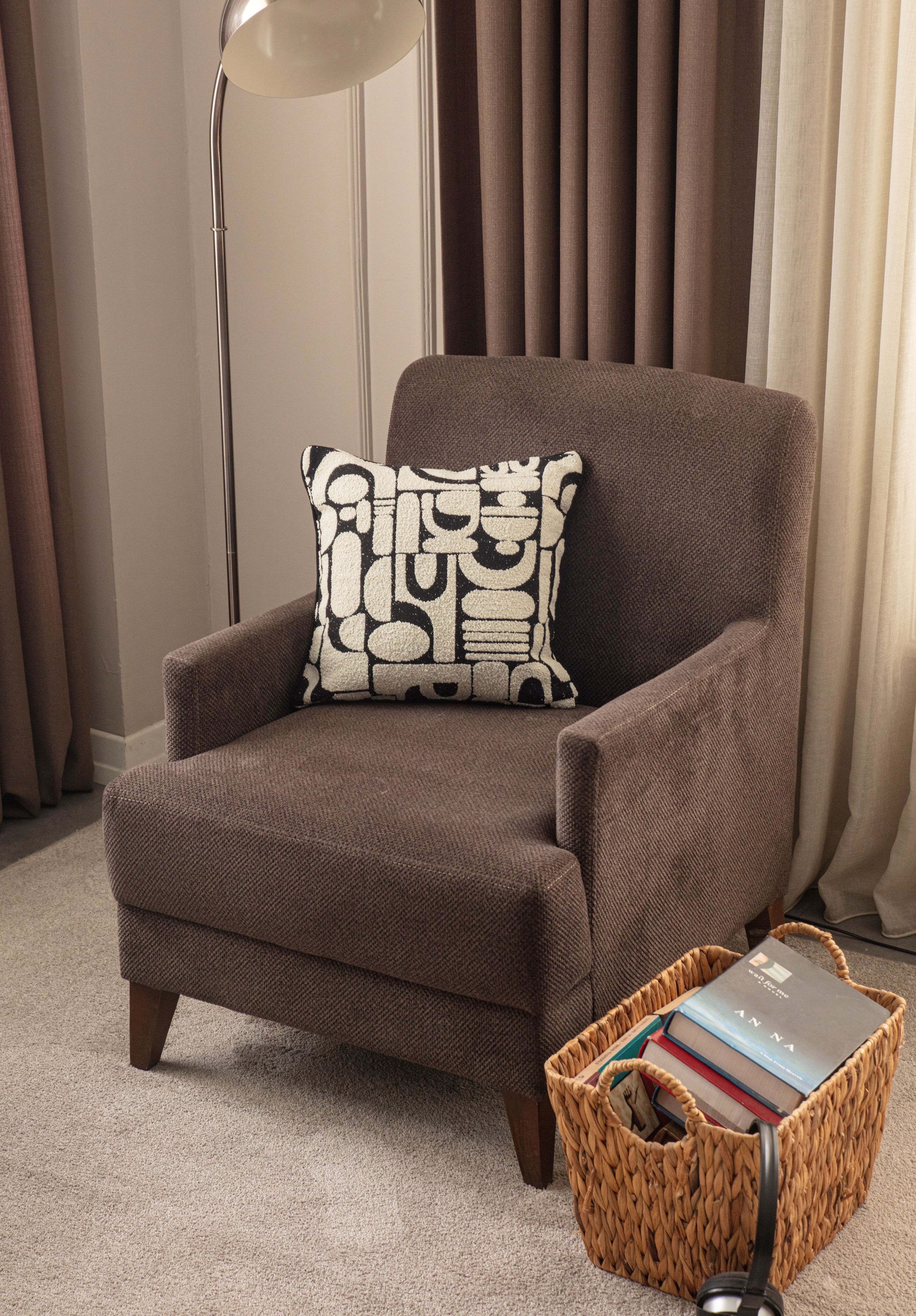 Jakarlı Premium Keten Kırlent Kılıfı 43x43cm, Bohem