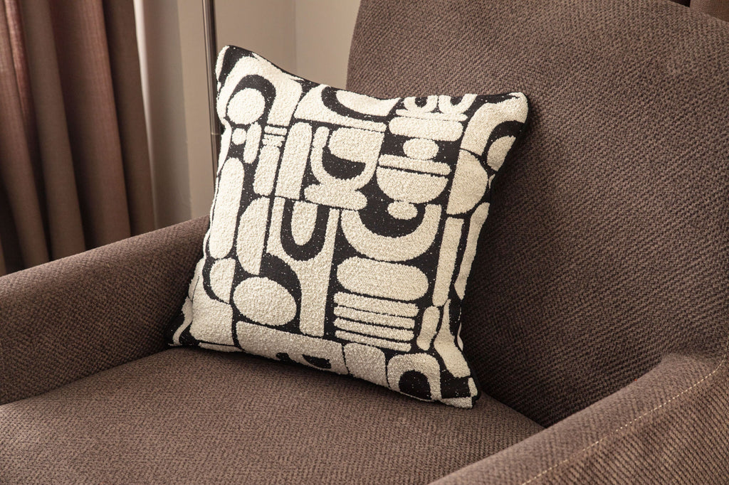 Jakarlı Premium Keten Kırlent Kılıfı 43x43cm, Bohem