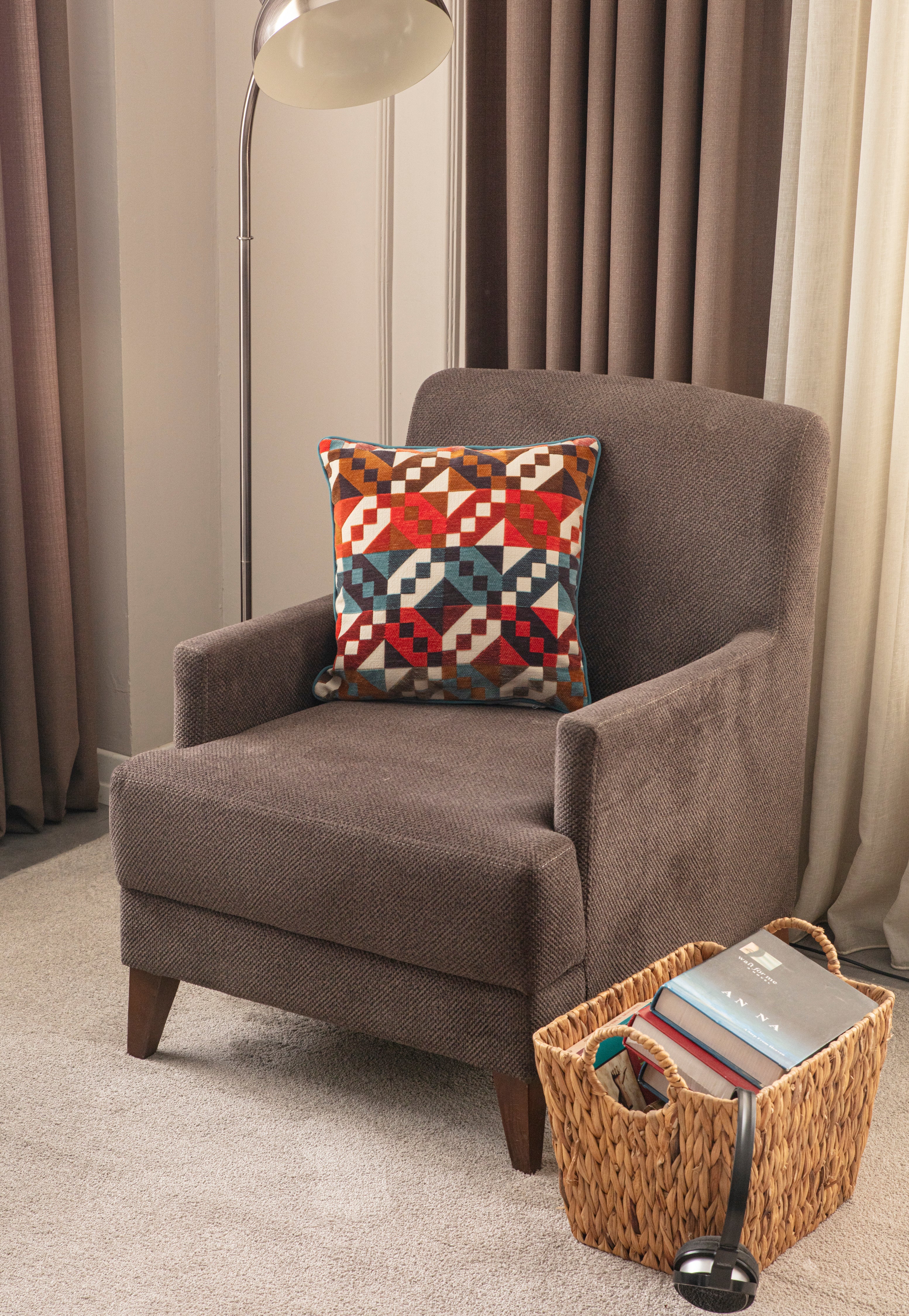 Jakarlı Premium Keten Kırlent Kılıfı, 43x43cm, 'Zar'