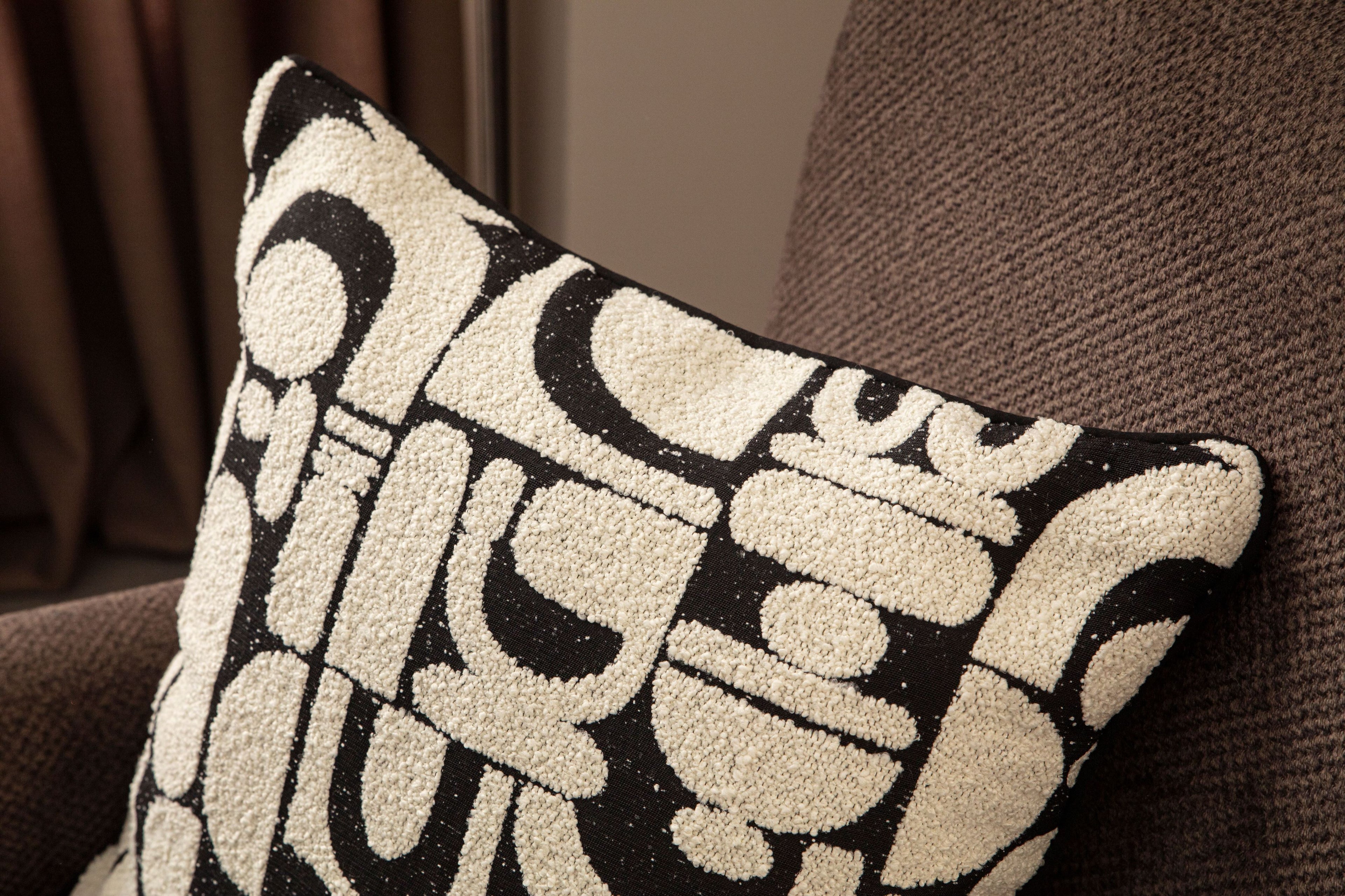 Jakarlı Premium Keten Kırlent Kılıfı 43x43cm, Bohem