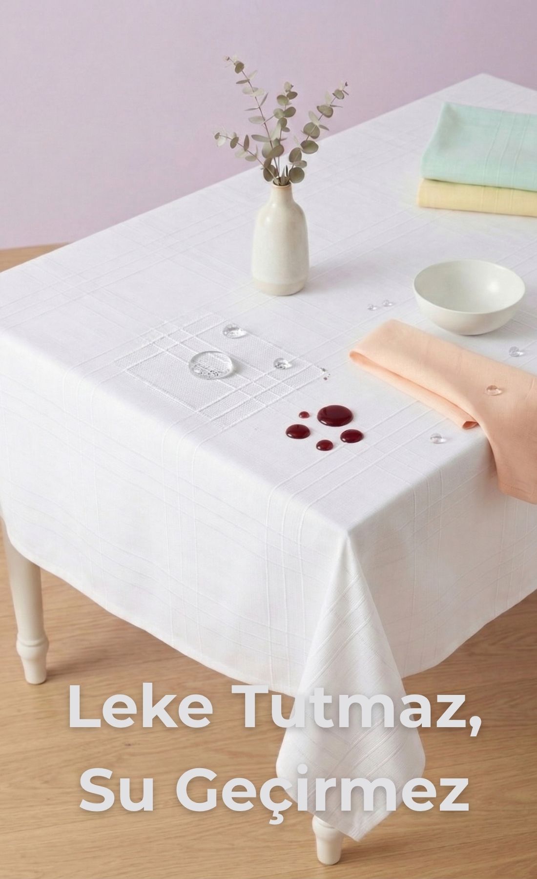 Leke Tutmaz Dertsiz Su Geçirmez Keten Colber Masa Örtüsü 160x220
