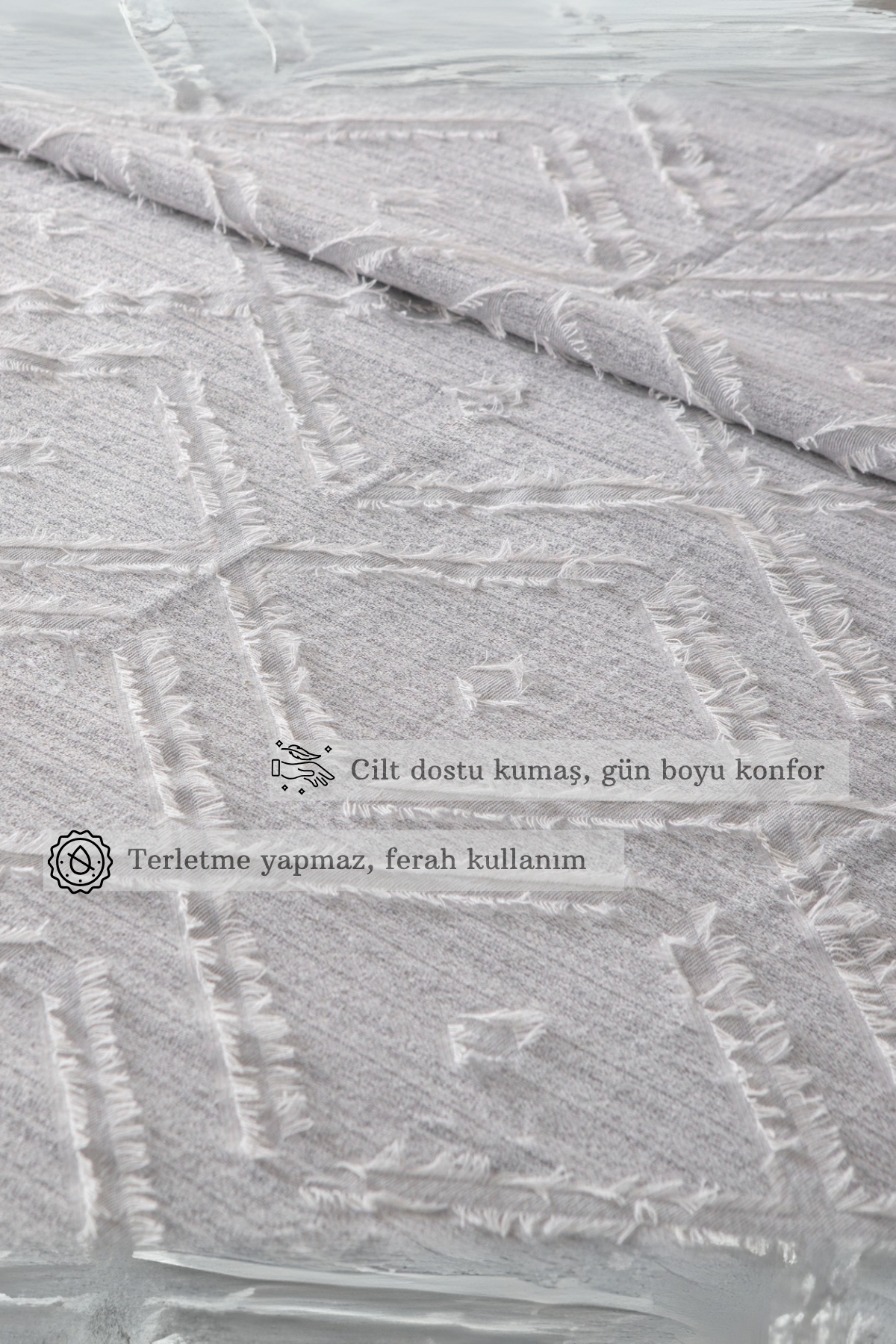 Anna Delux Çift Kişilik Çok Amaçlı Yatak Örtüsü Seti Gri Pamuk Nevresim Takımı Günlük 220x240