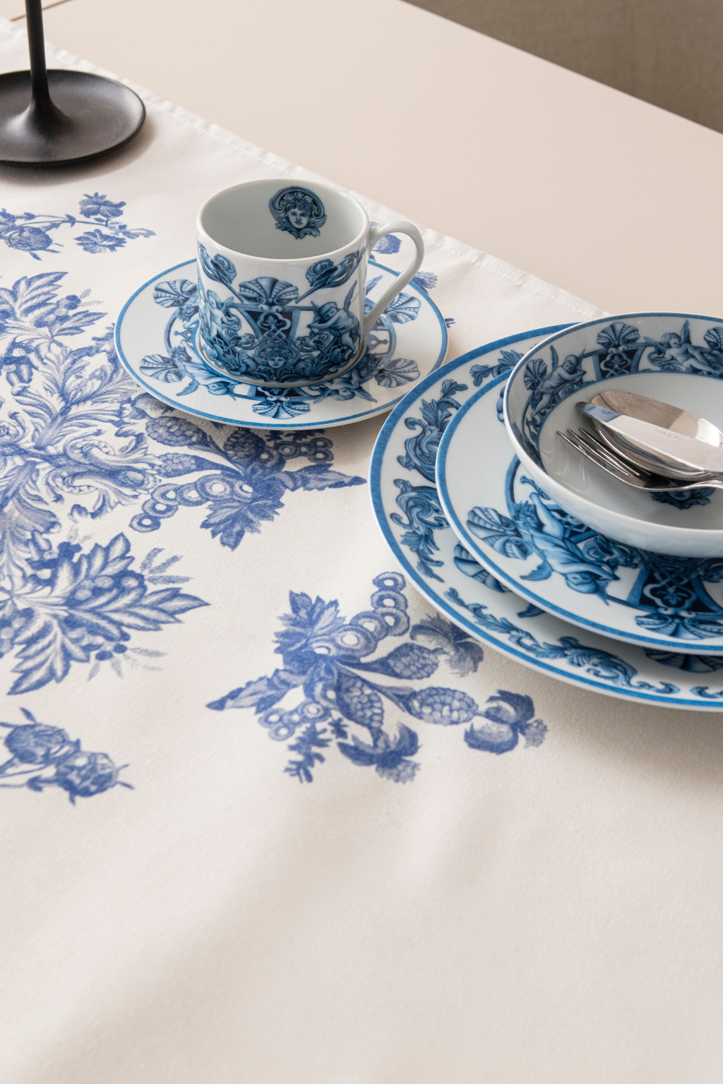 Elysian Blue Premium Serisi Duck Keten Runner, Kaymaz, 45x140