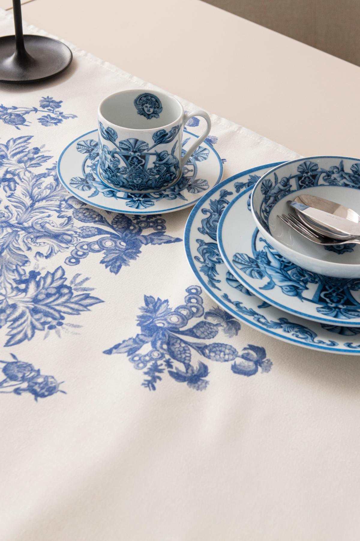 Elysian Blue Premium Serisi Duck Keten Runner, Kaymaz, 45x140