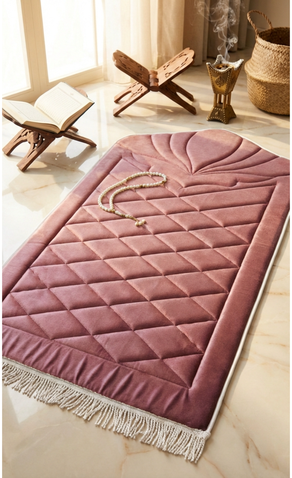 Diz Ağrıtmayan Konforlu Lüks Kapitoneli Hediyelik Çeyizlik Seccade