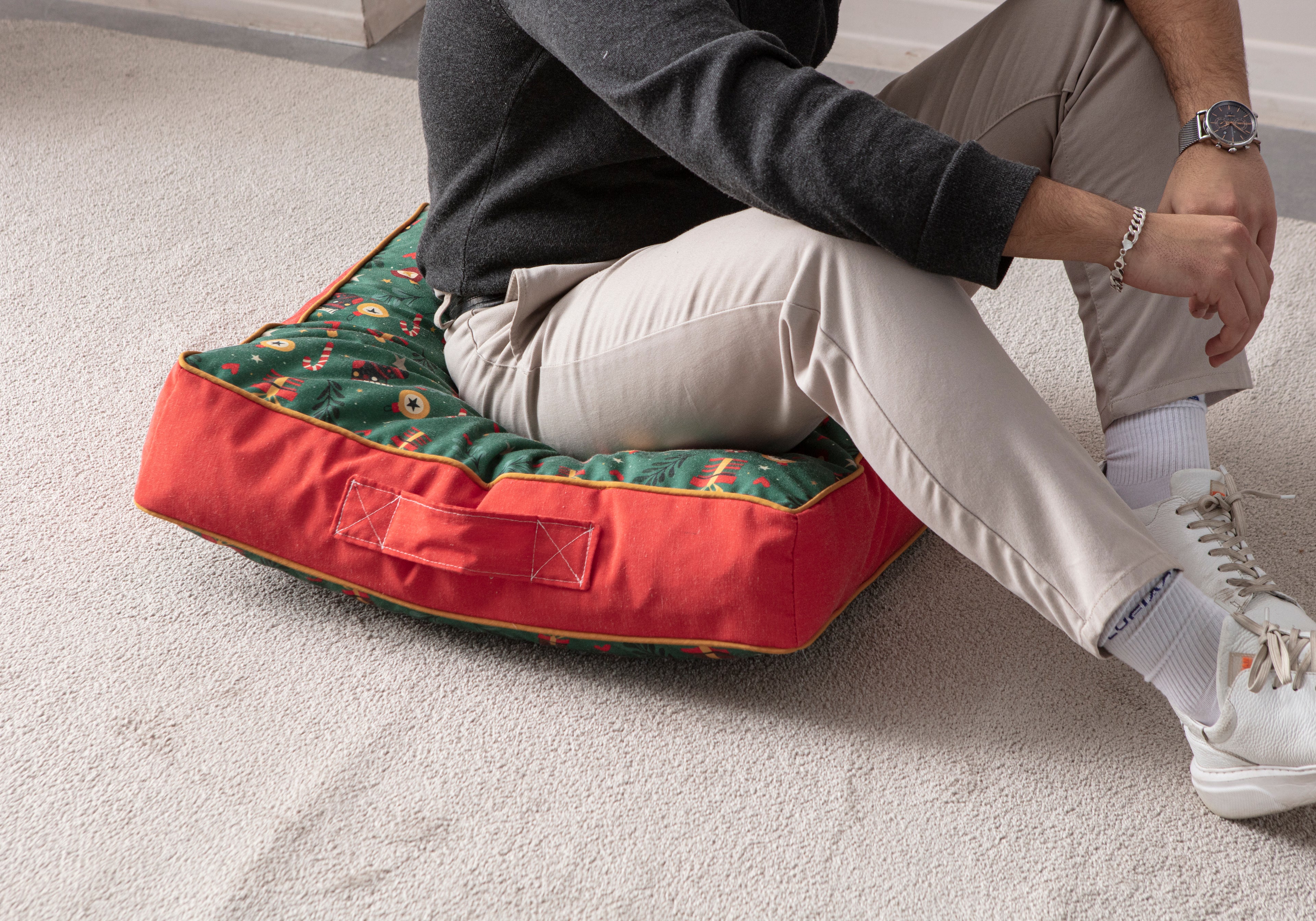 Kokina Premium Serisi, Kare Yer Minderi, 60x60cm, Yeşil