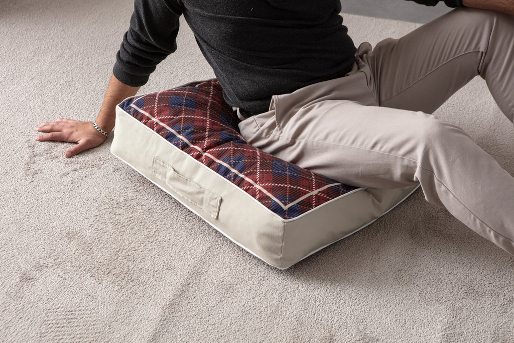 Kokina Premium Serisi Kare Yer Minderi, 60x60cm Bordo