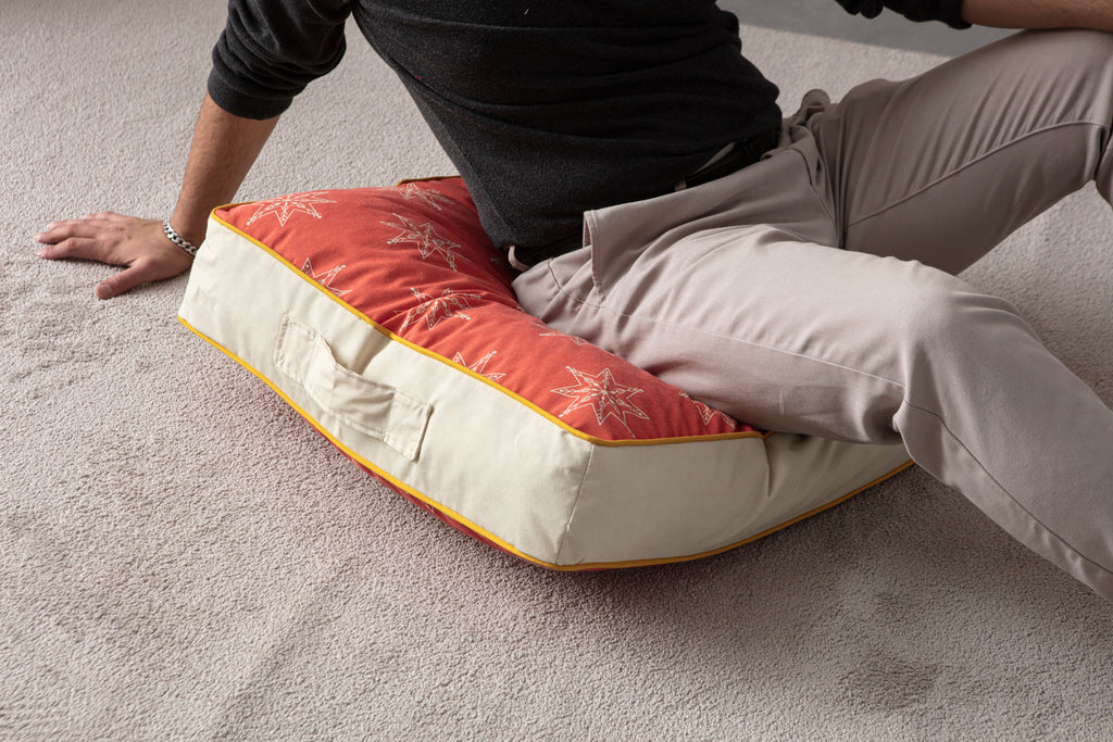 Kokina Premium Serisi, Kare Yer Minderi, 60x60cm, Kırmızı