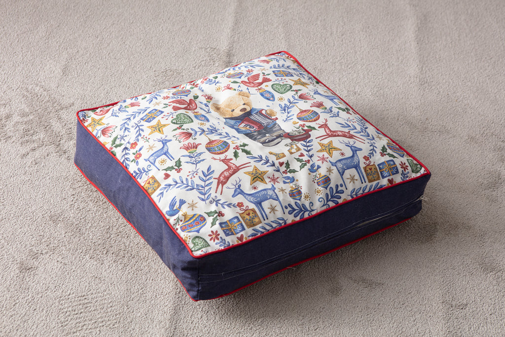 Kokina Premium Serisi Kare Yer Minder, 60x60cm, Ayıcık Desenli