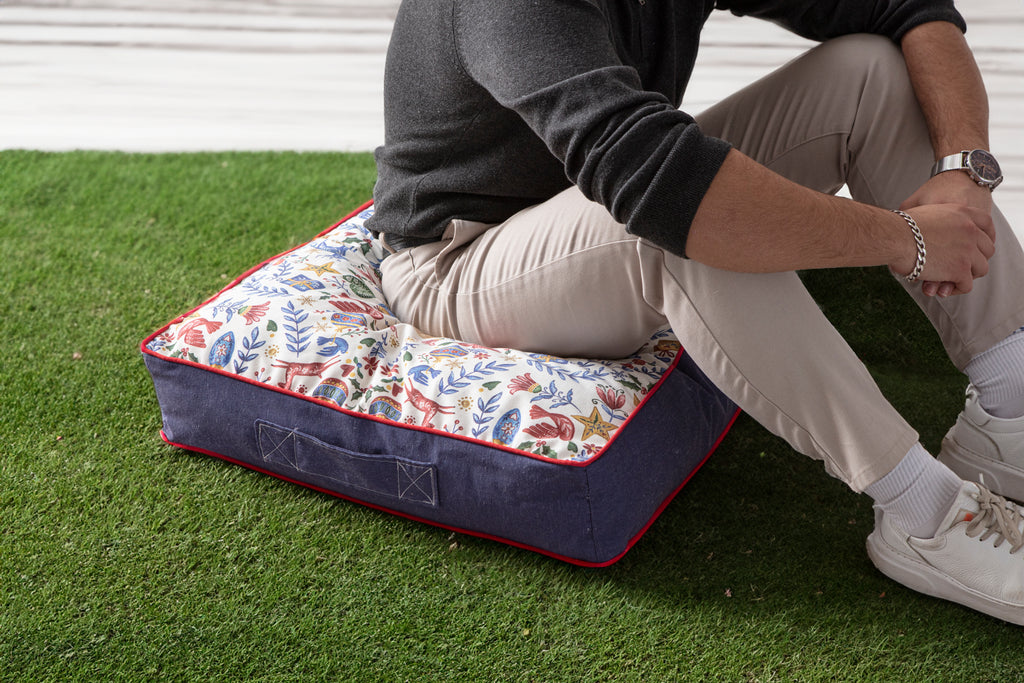 Kokina Premium Serisi Kare Yer Minder, 60x60cm, Ayıcık Desenli