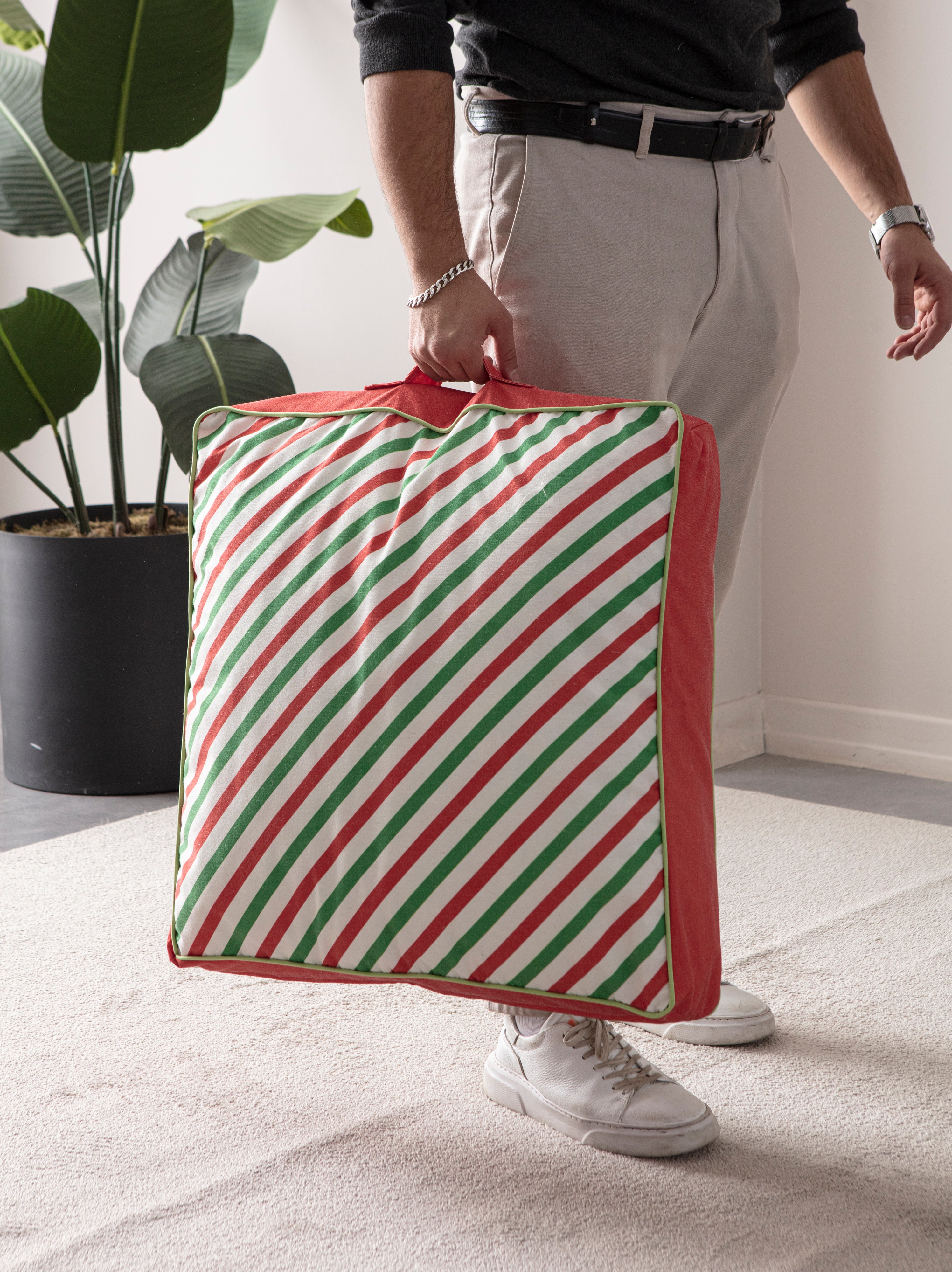 Kokina Premium Serisi Kare Yer Minderi, 60x60 cm, Çizgili