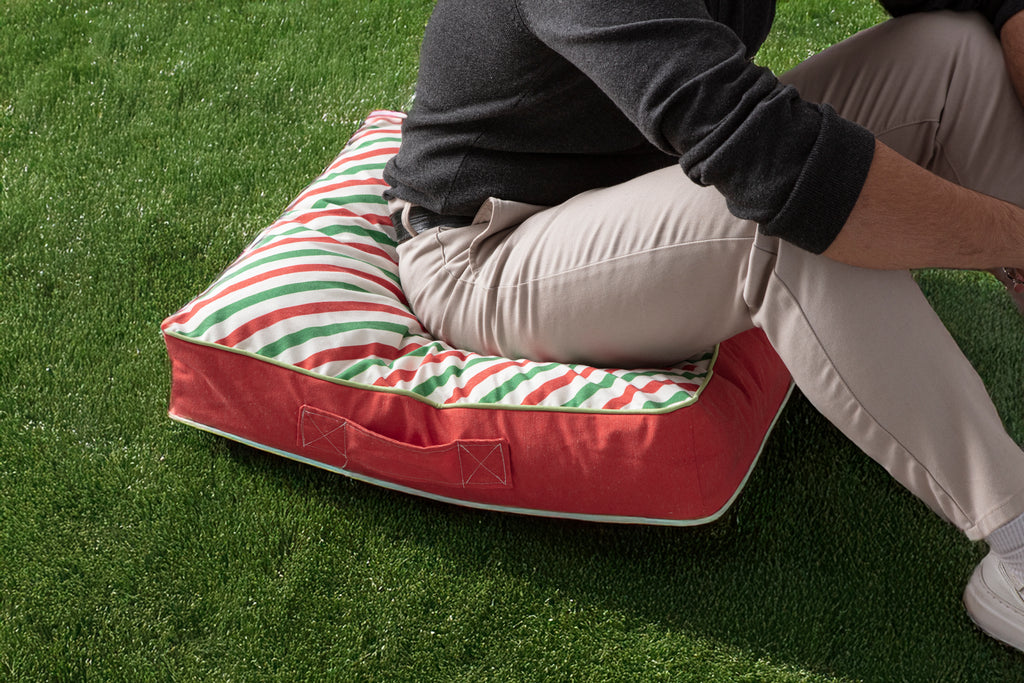 Kokina Premium Serisi Kare Yer Minderi, 60x60 cm, Çizgili