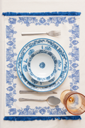 Azure Blue, Duck Keten Amerikan Servis, 6 Kişilik, 6'lı Amerikan servis 40x50