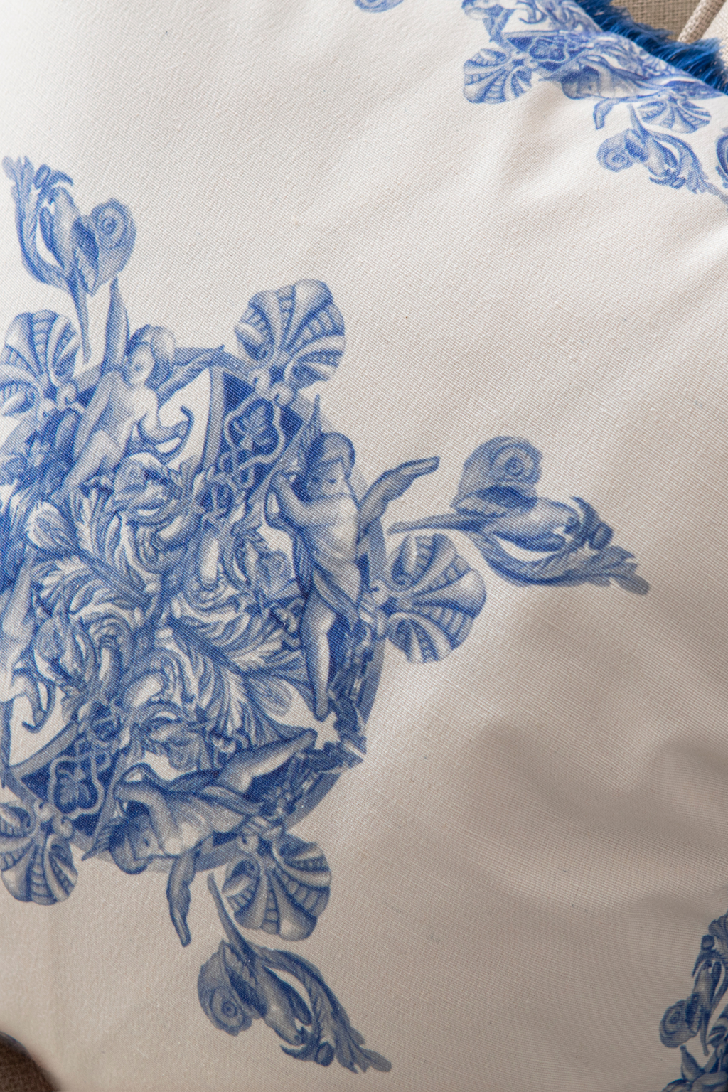 Azure Blue Premium Seri Saçaklı Özel Tasarım Kırlent Kılıfı 43x43c, Dekoratif Kırlent Kılıfı