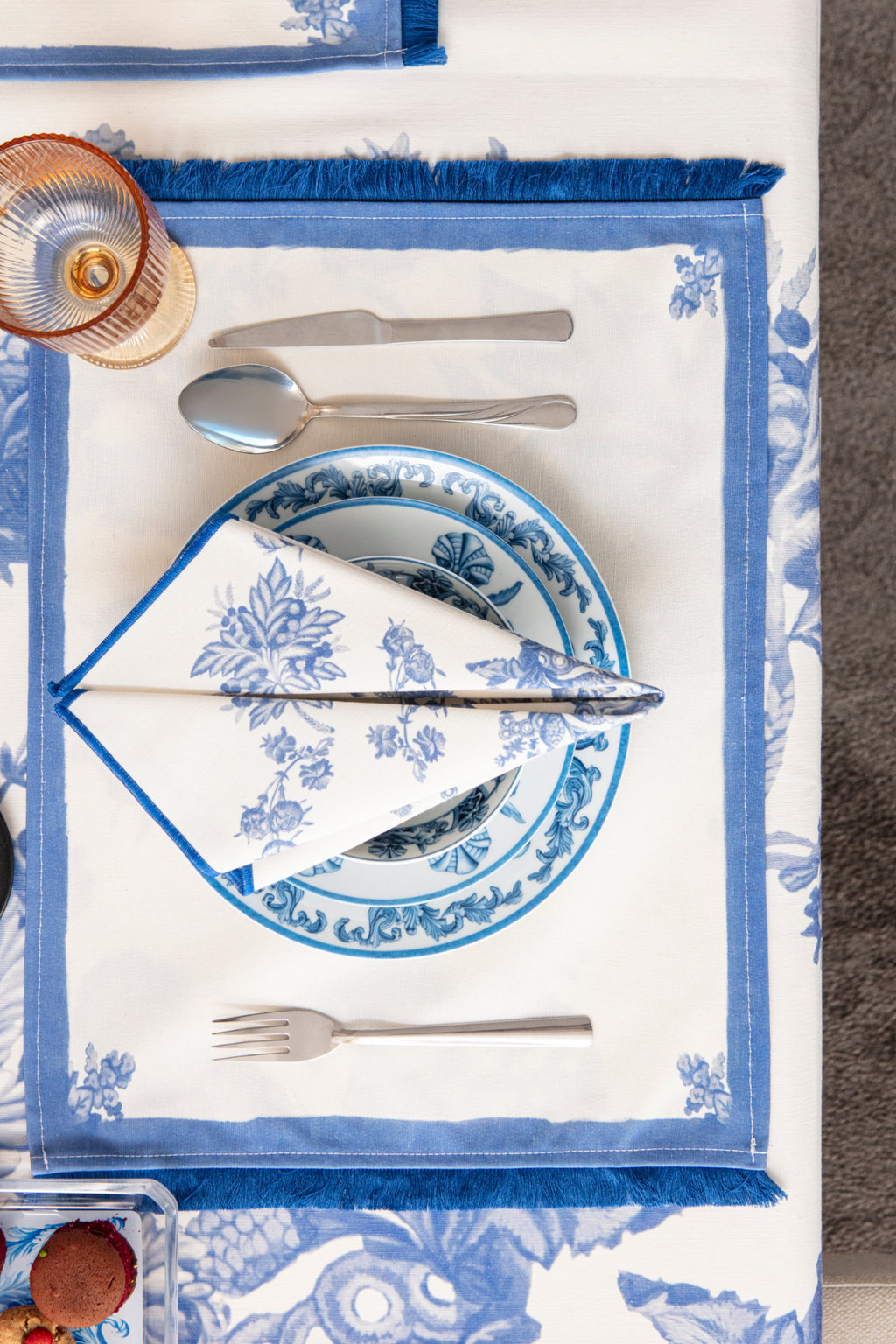 Elysian Blue, 6'lı Premium Seri Mutfak Sunum Peçetesi, Duck Keten Kumaş 40x40cm