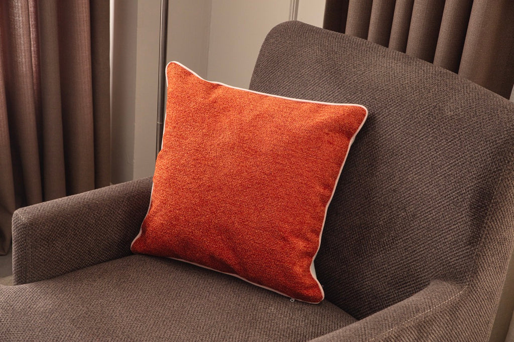 Biyeli Dekoratif Premium Kırlent Kılıfı, Kırmızı