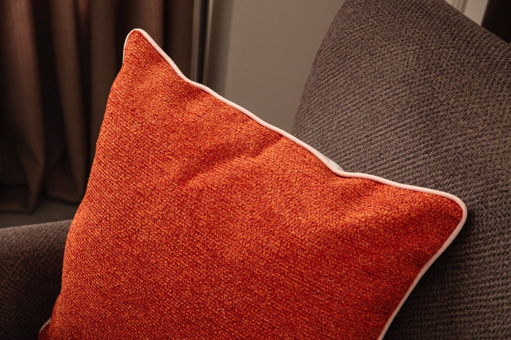 Biyeli Dekoratif Premium Kırlent Kılıfı, Kırmızı