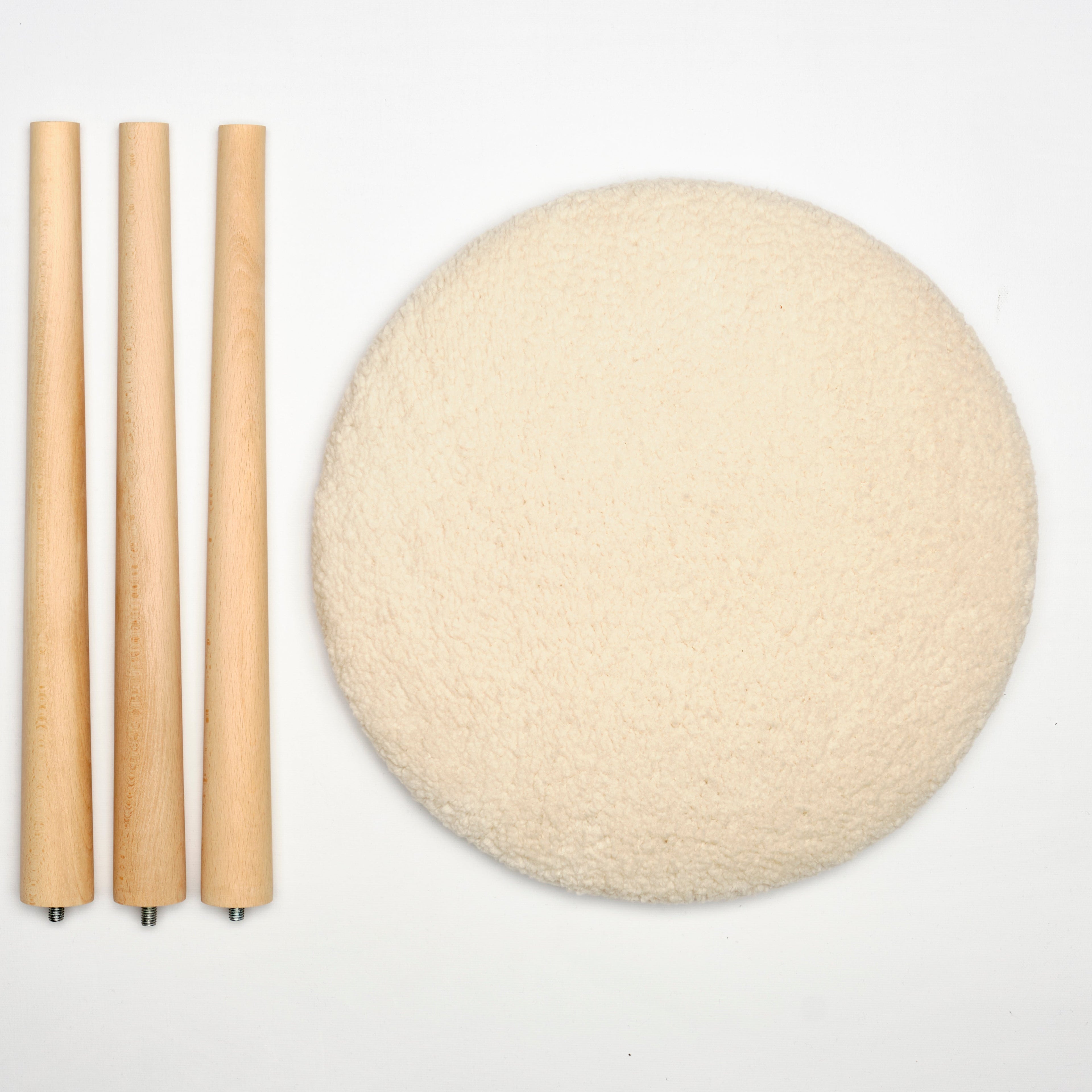 Ahşap Ayaklı Dekoratif Pelüş Puf Tabure Bench Sandalye