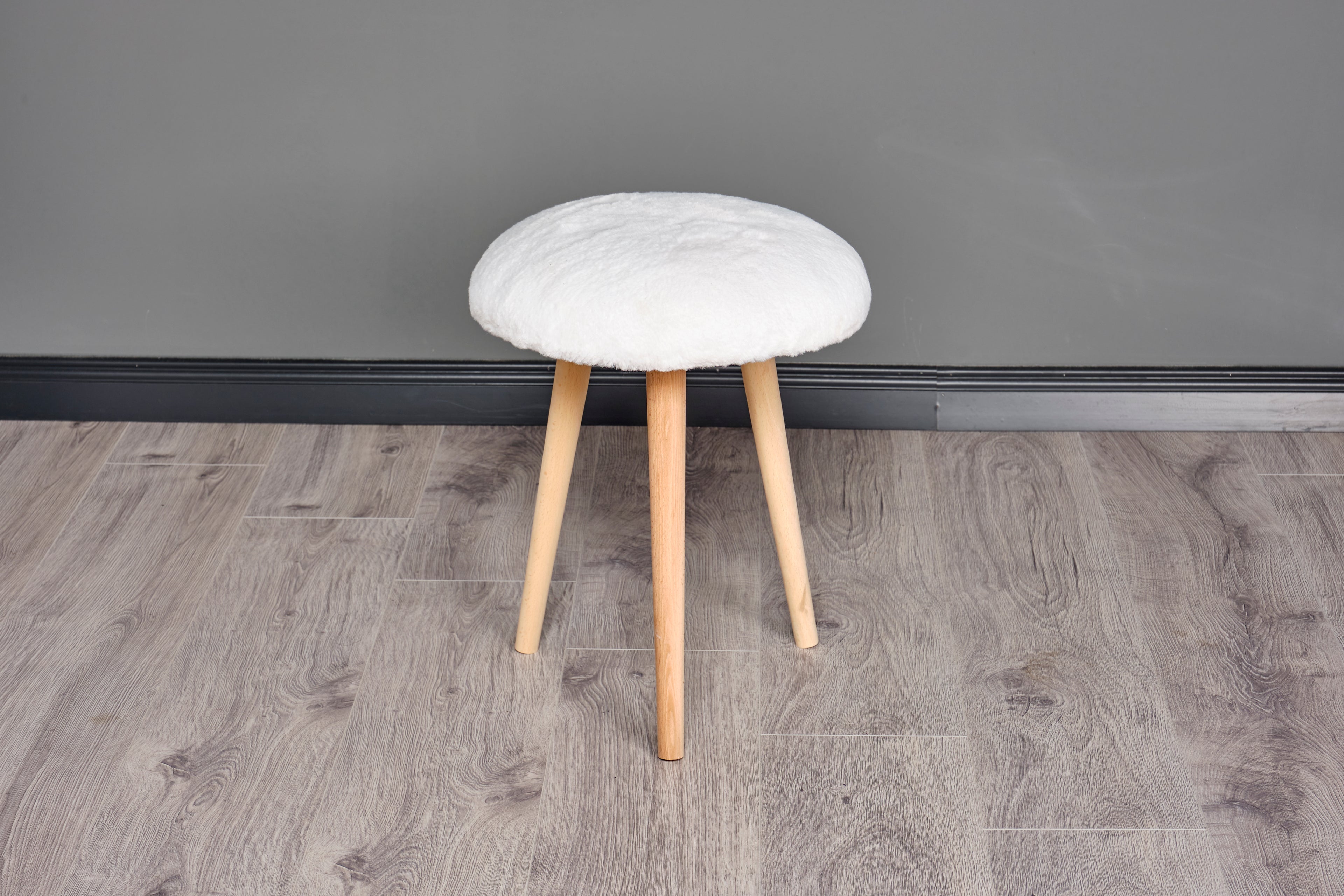 Ahşap Ayaklı Dekoratif Pelüş Puf Tabure Bench Sandalye